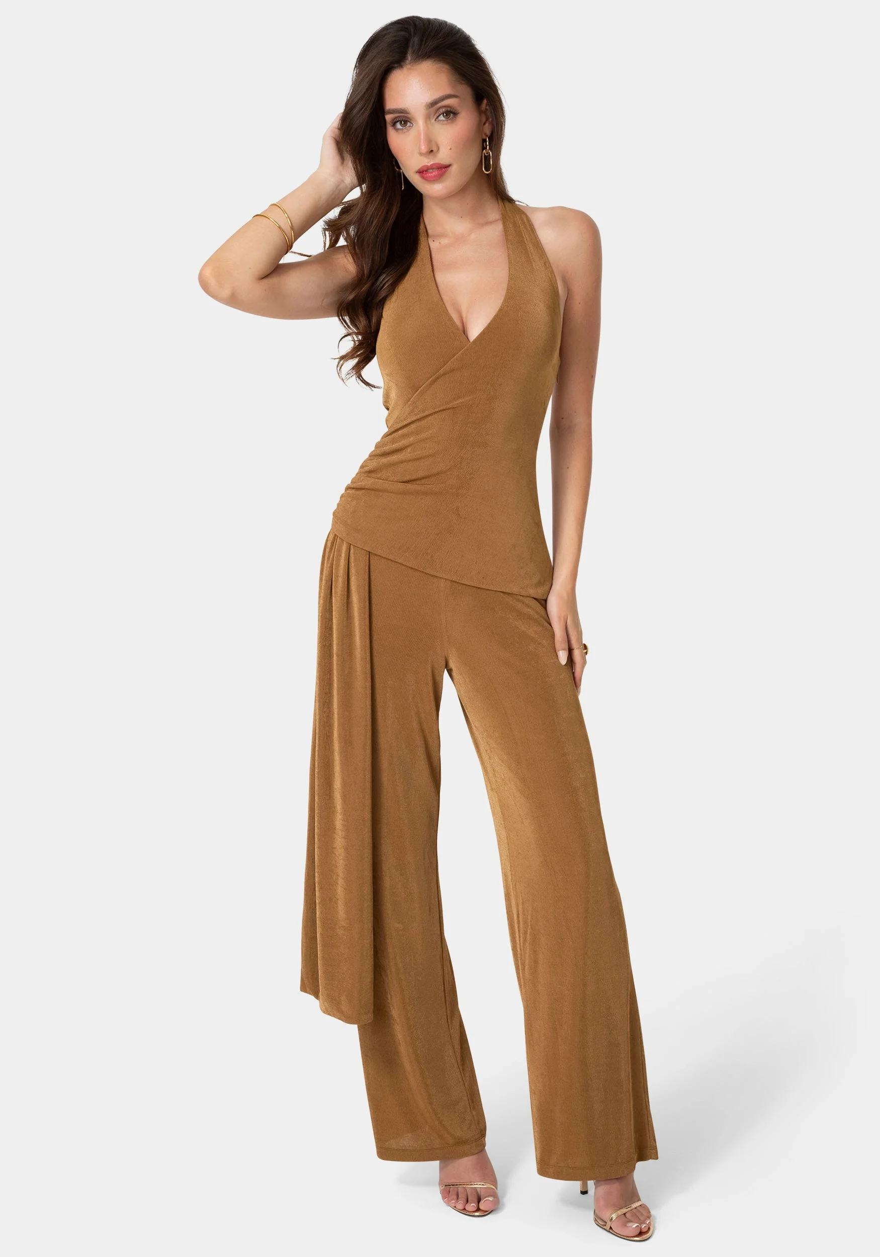 Slinky Drop Waist Halter Jumpsuit - Image 4