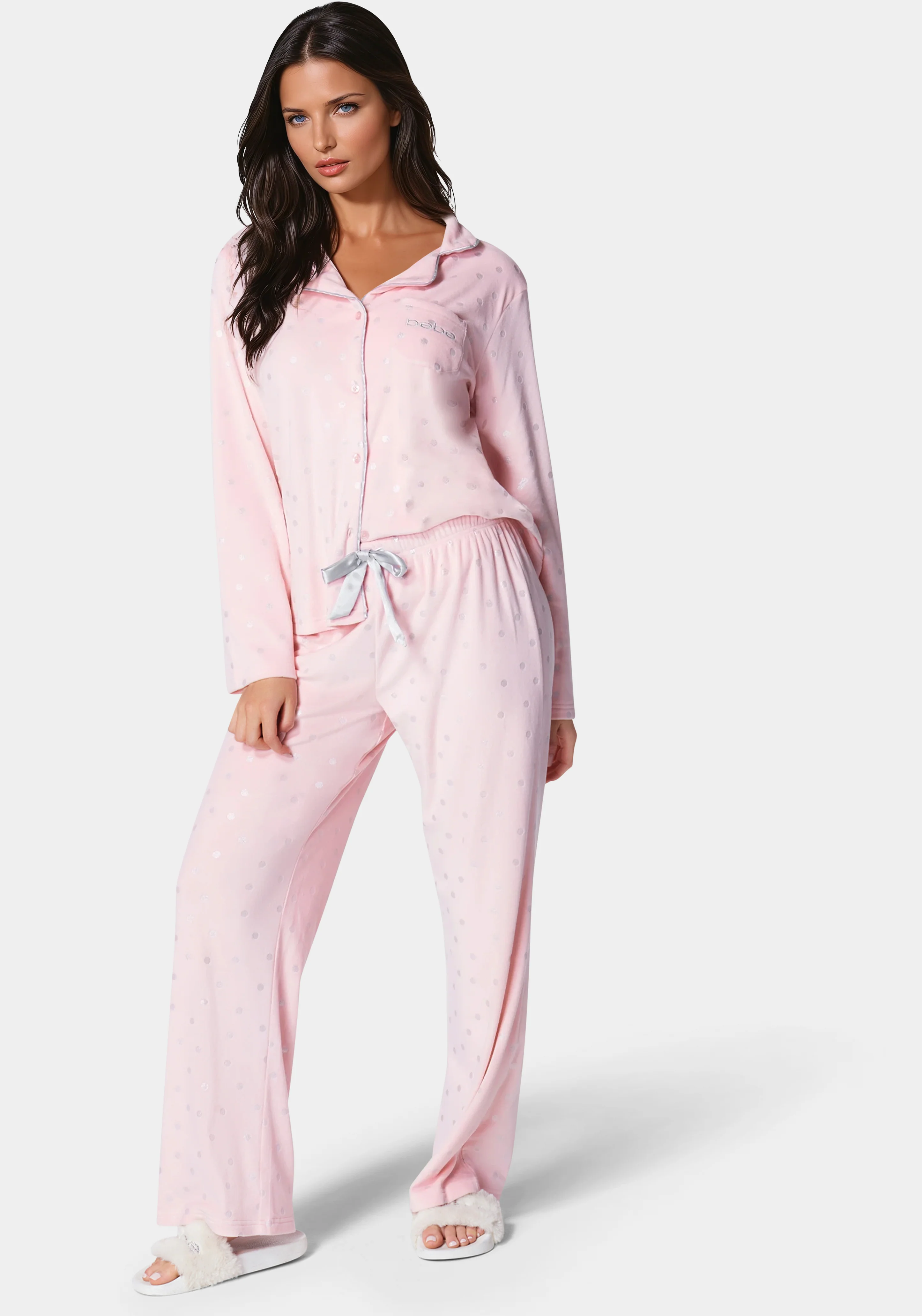 Silver Foil Plush Pajama Set