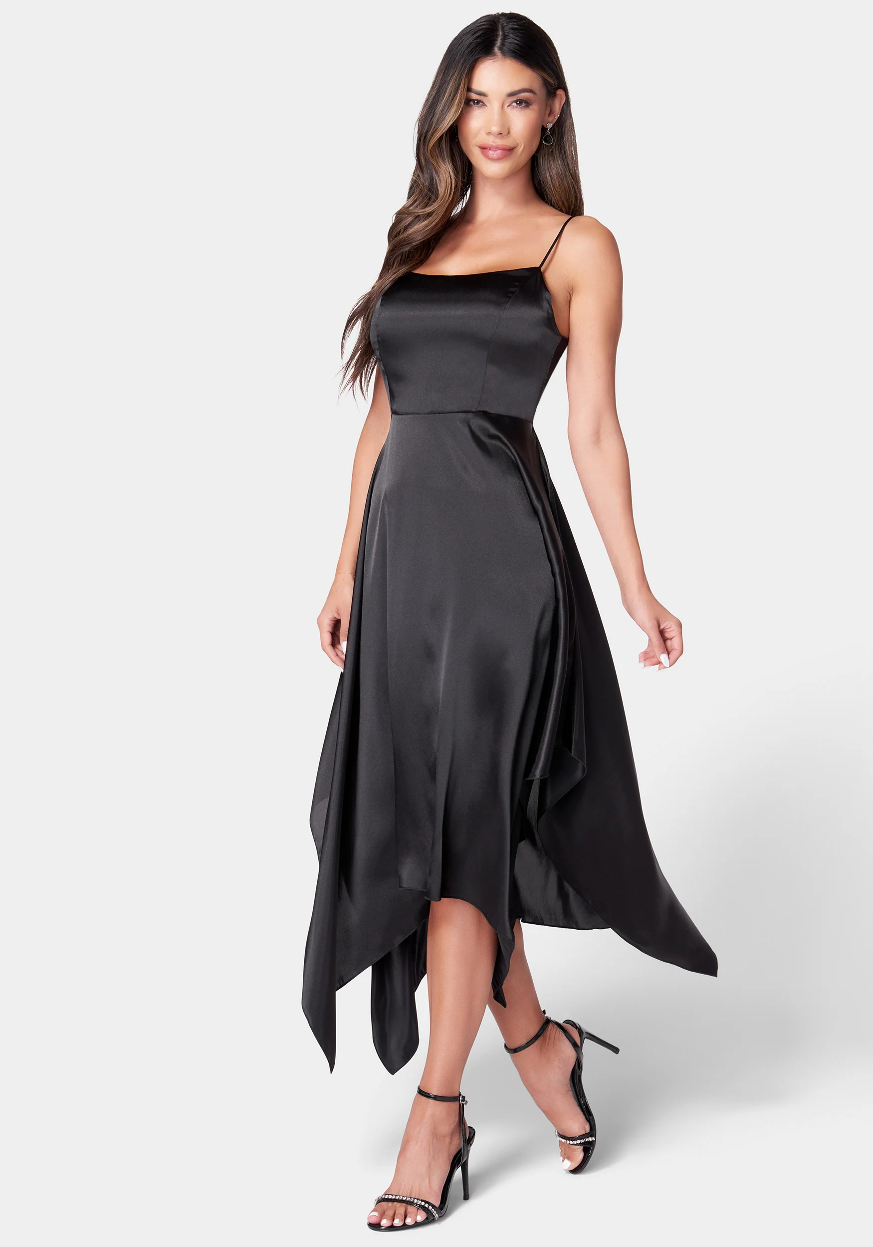 Solid Satin Sharkbite Dress - Image 2