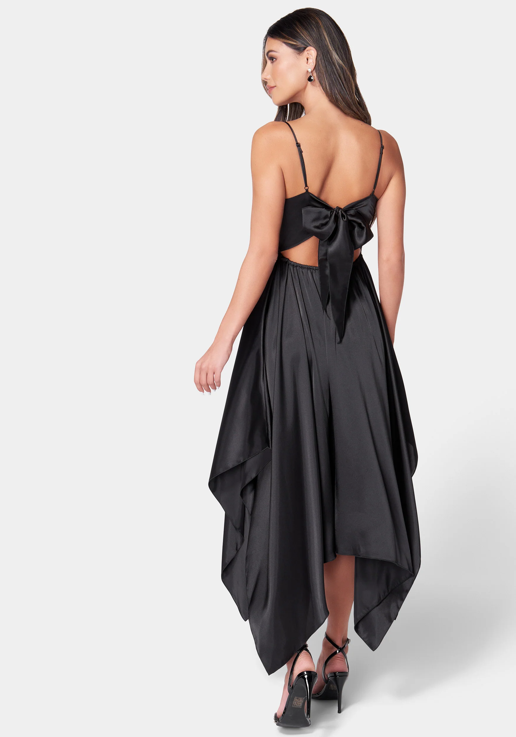 Solid Satin Sharkbite Dress - Image 3