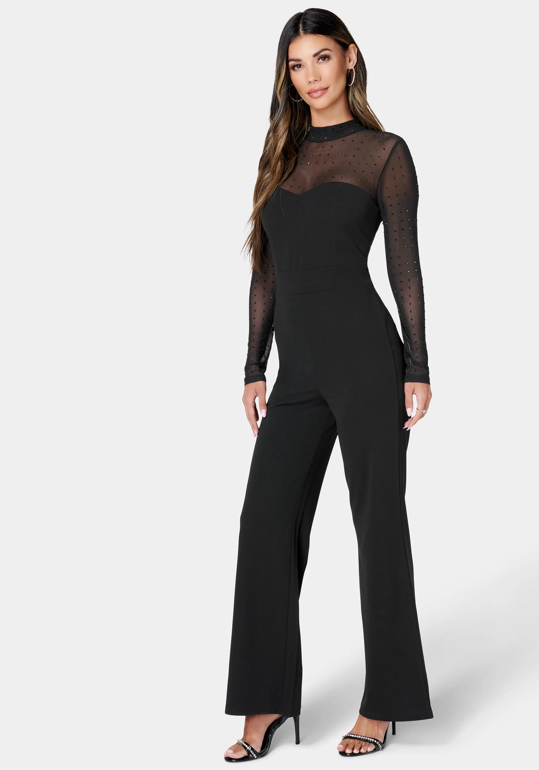 Sparkle Mesh Inset Jumpsuit - Image 2