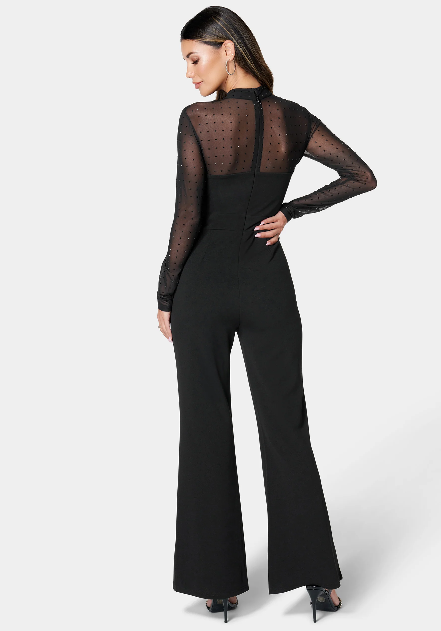Sparkle Mesh Inset Jumpsuit - Image 3