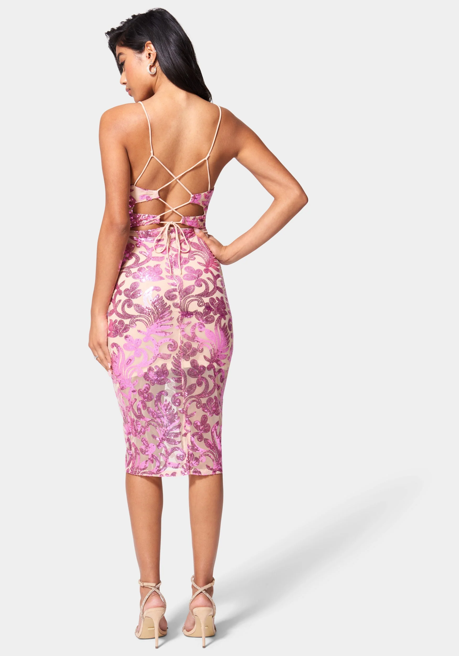 Sparkle Mesh Midi Dress - Image 3