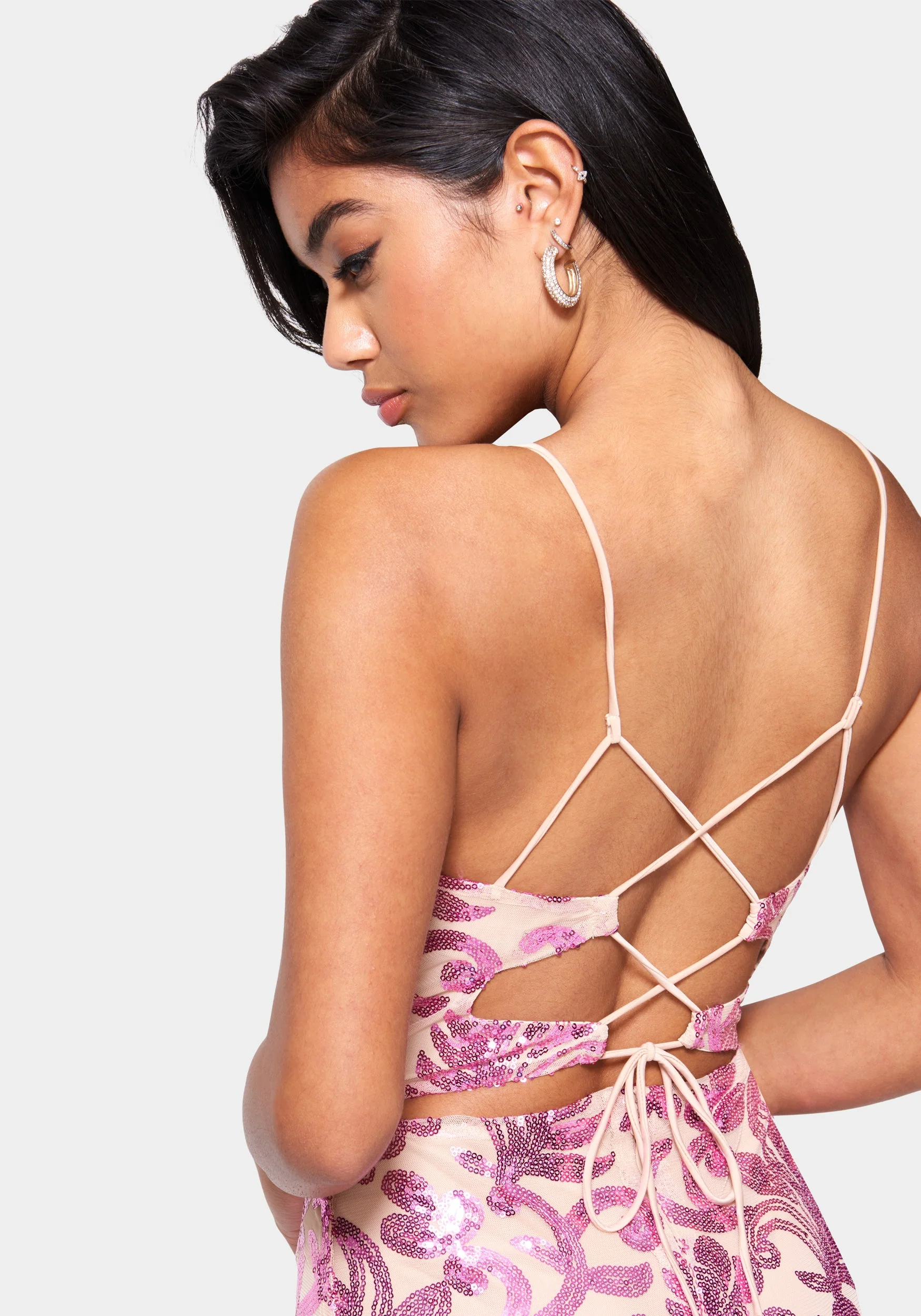 Sparkle Mesh Midi Dress - Image 4