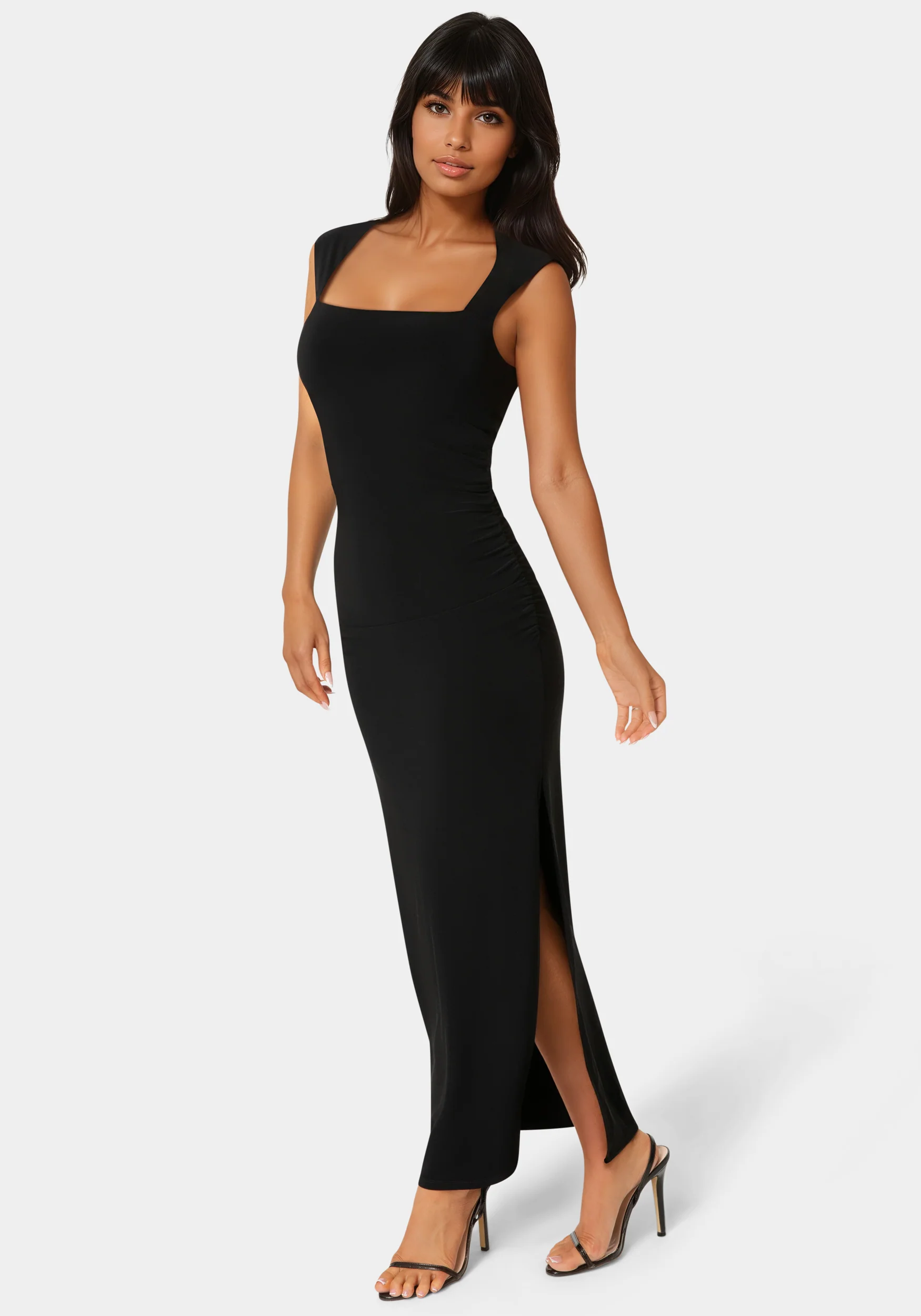 Square Neck High Slit Midi Dress - Image 2