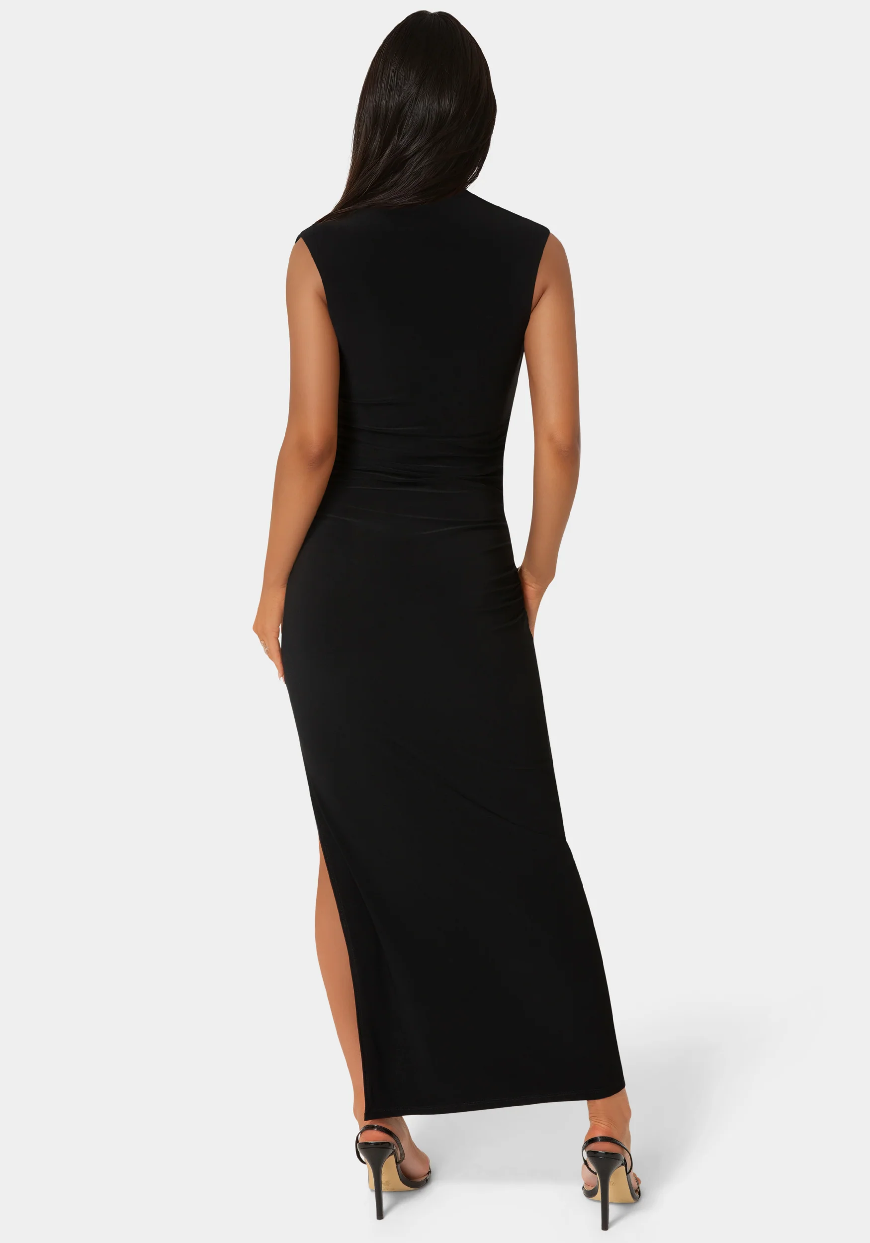 Square Neck High Slit Midi Dress - Image 3