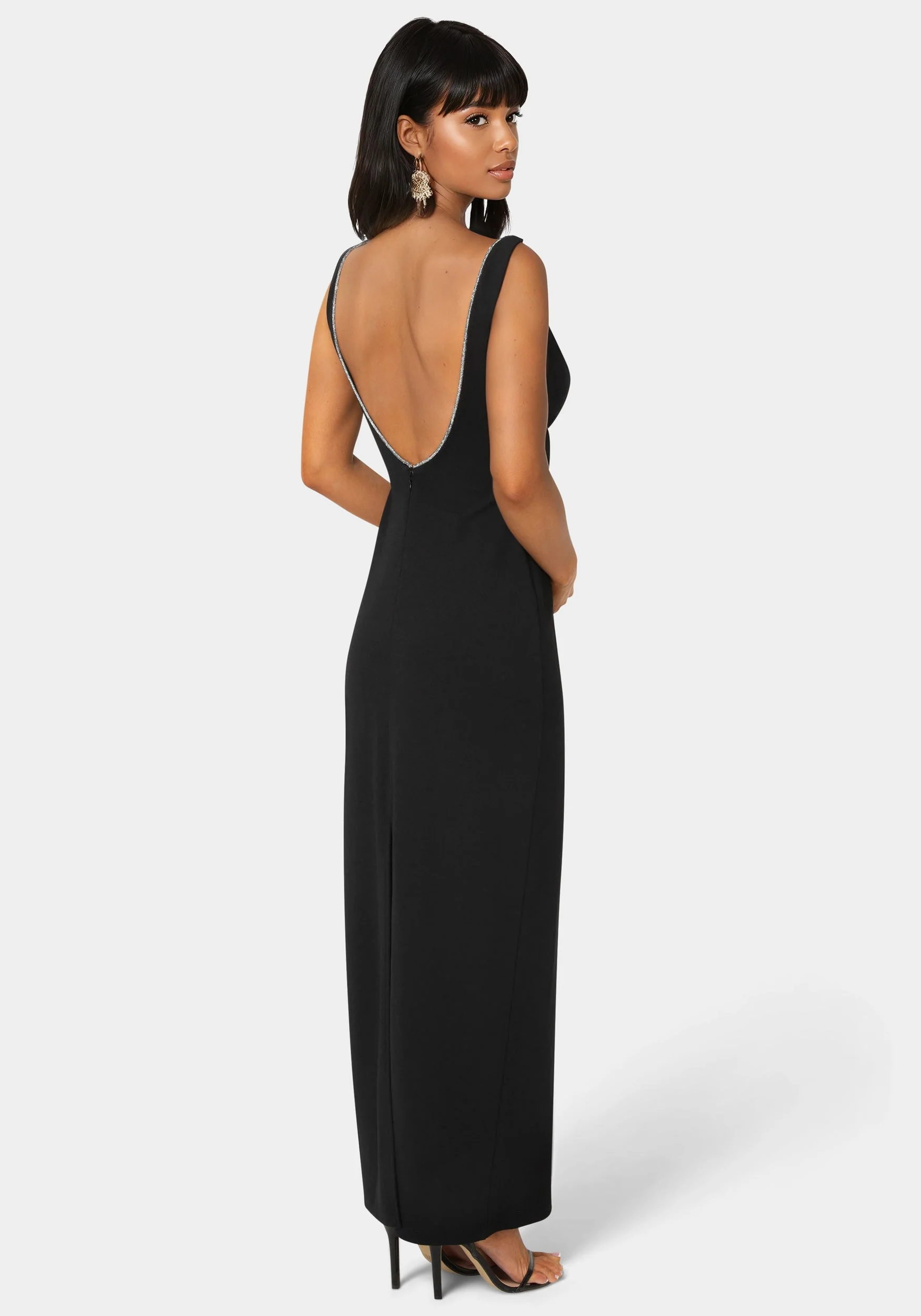 Square Neck Maxi Dress with Rhinestone - Image 3