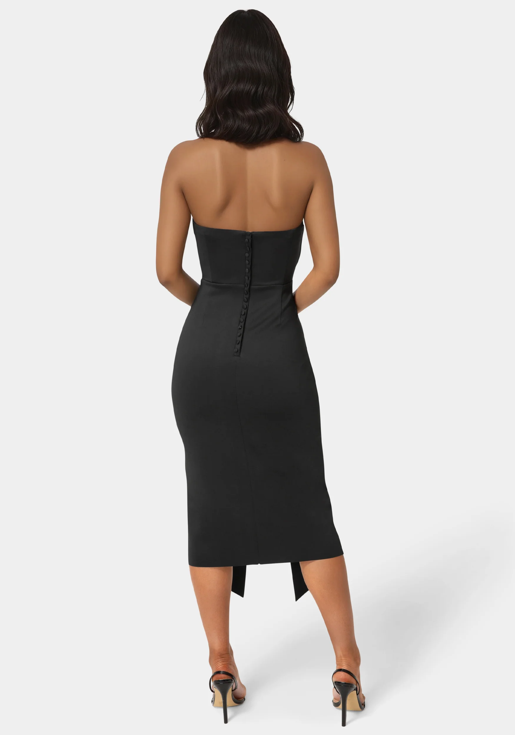 Strapless Cascade Midi Dress - Image 3