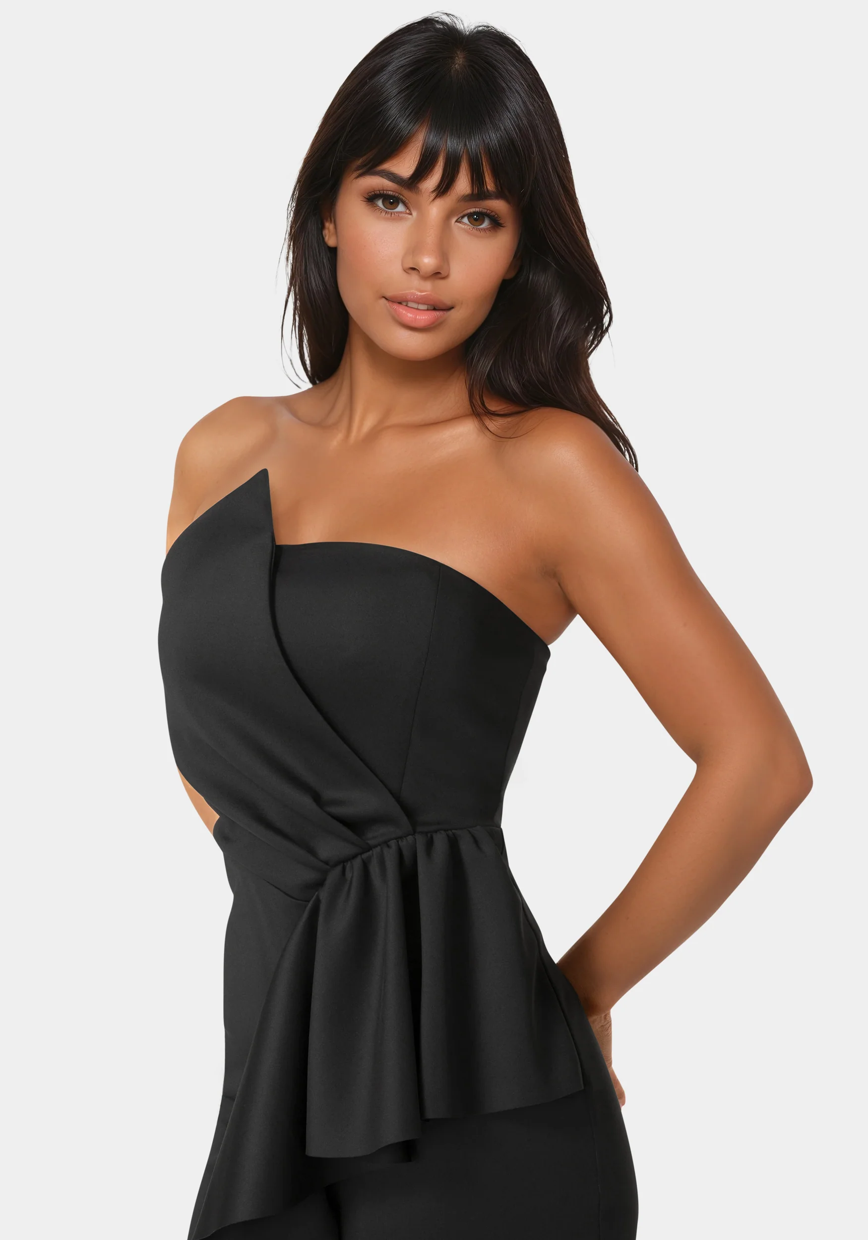 Strapless Cascade Midi Dress - Image 4