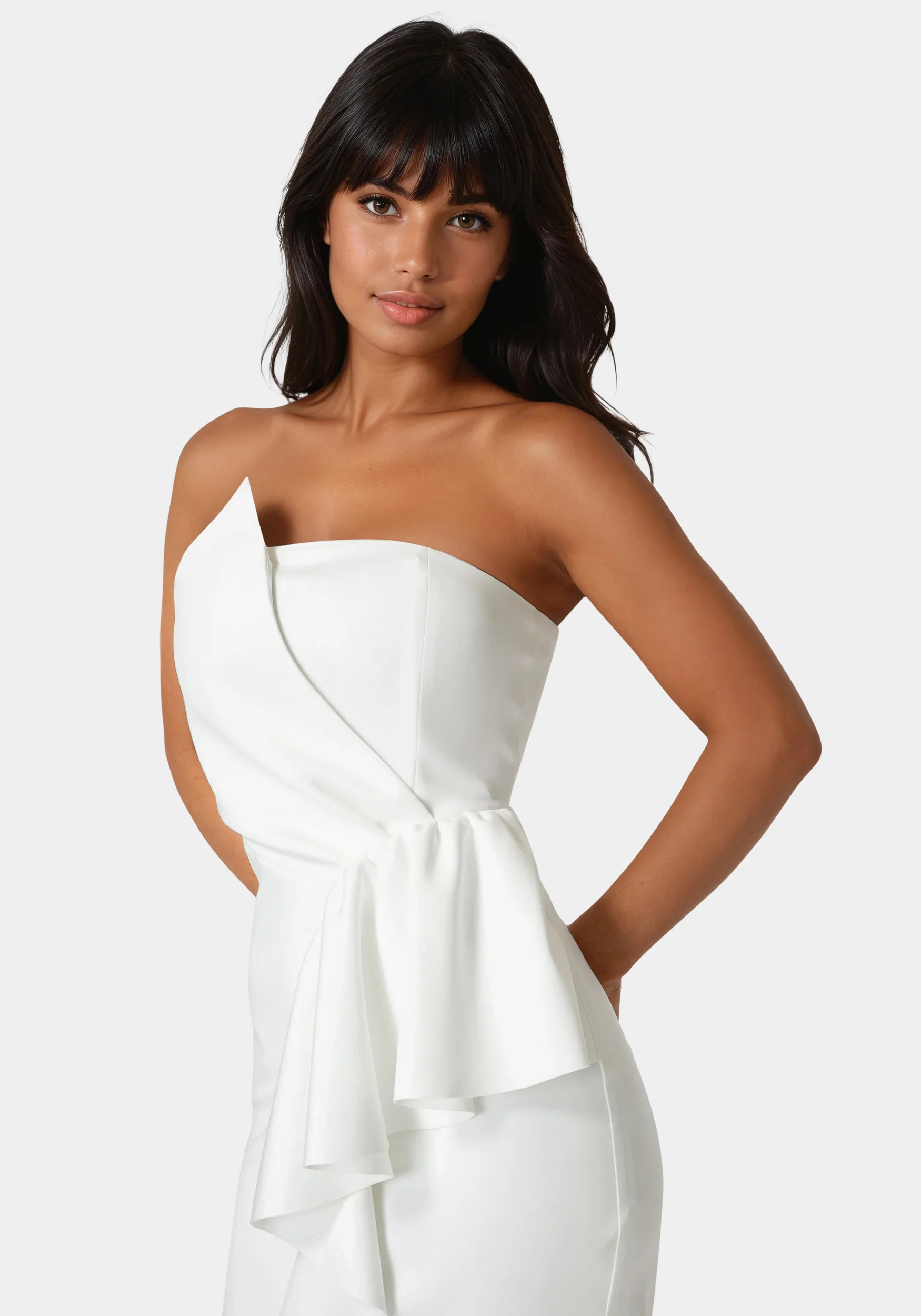 Strapless Cascade Midi Dress - Image 4