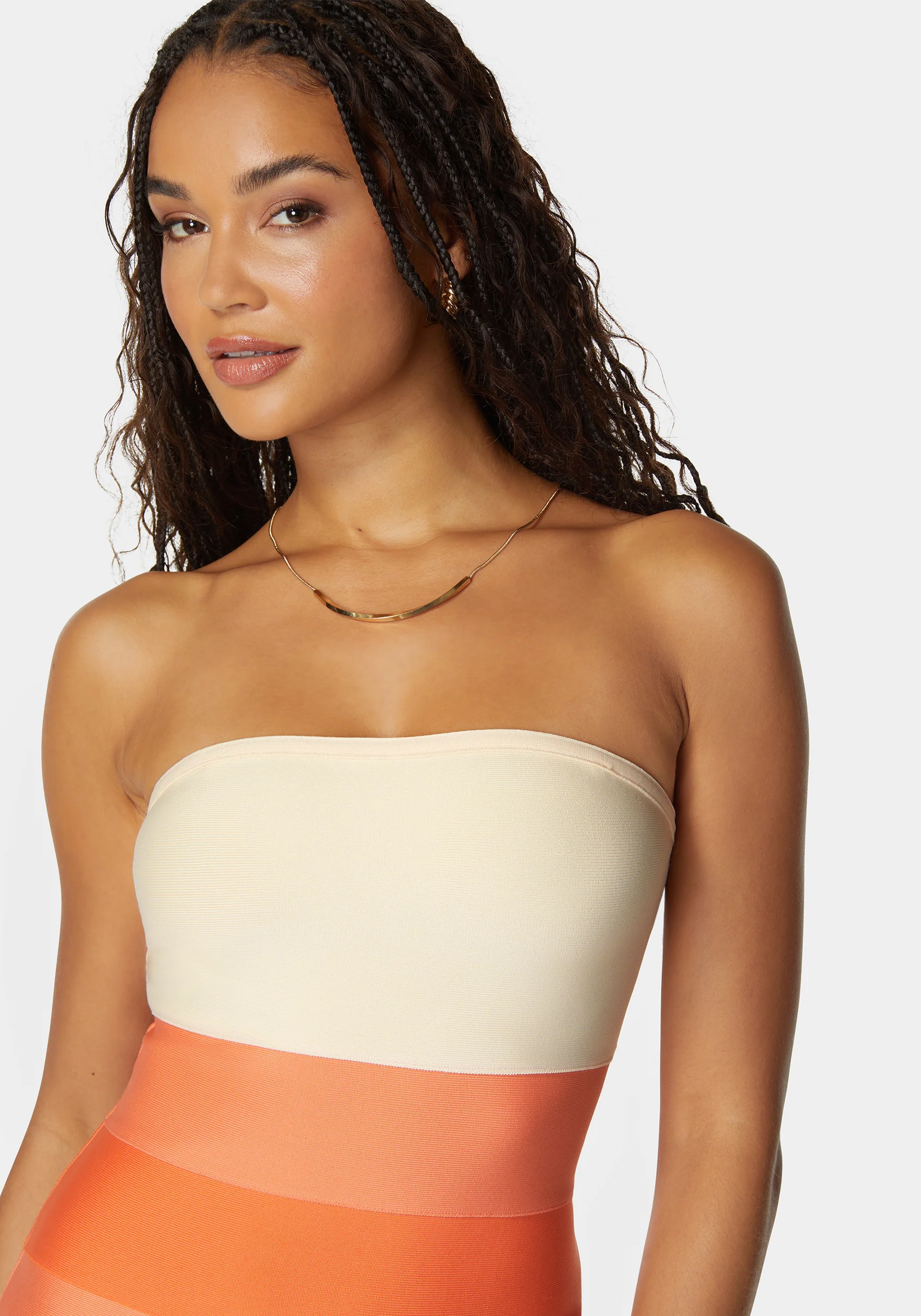Strapless Colorblock Bandage Midi - Image 4