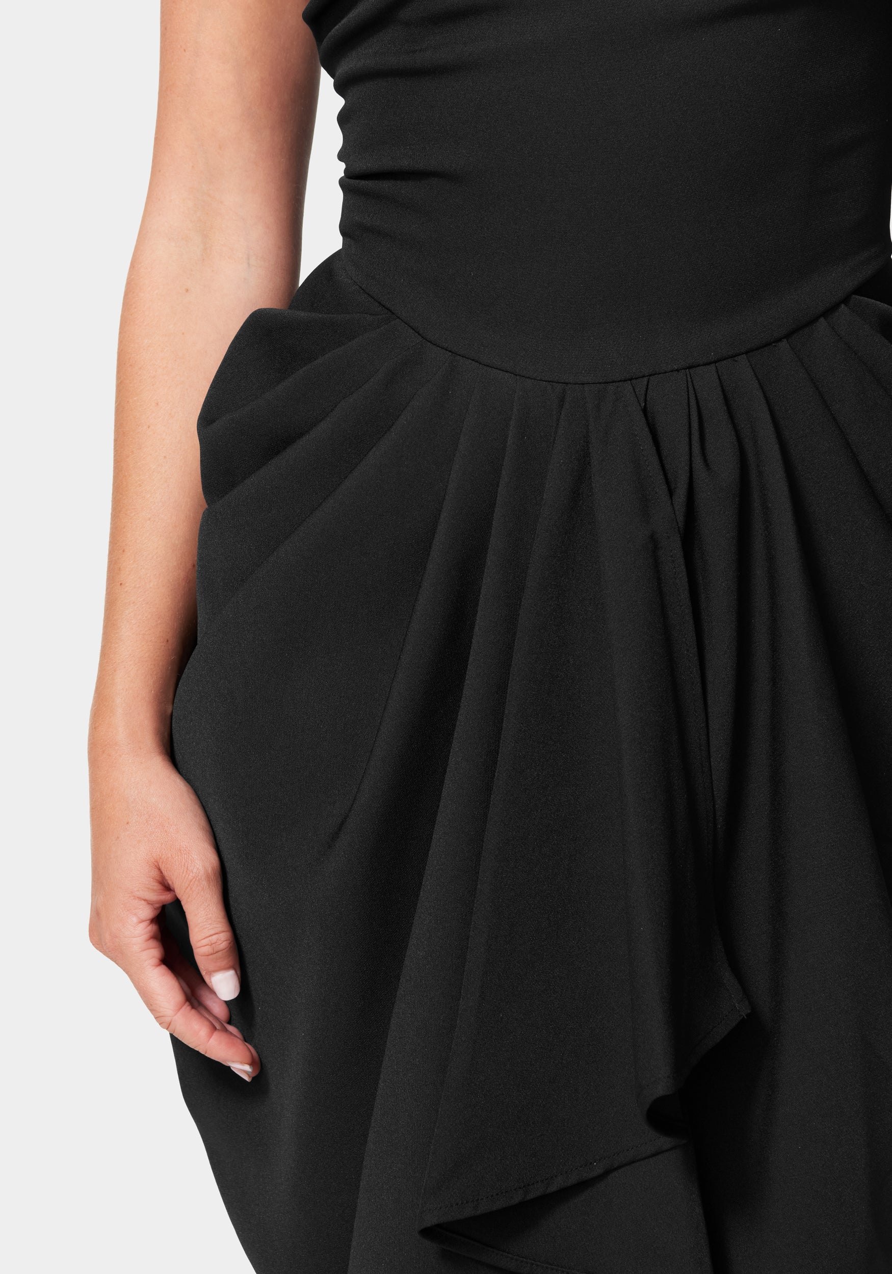 Strapless Gathered Waist Midi Dress - Image 4