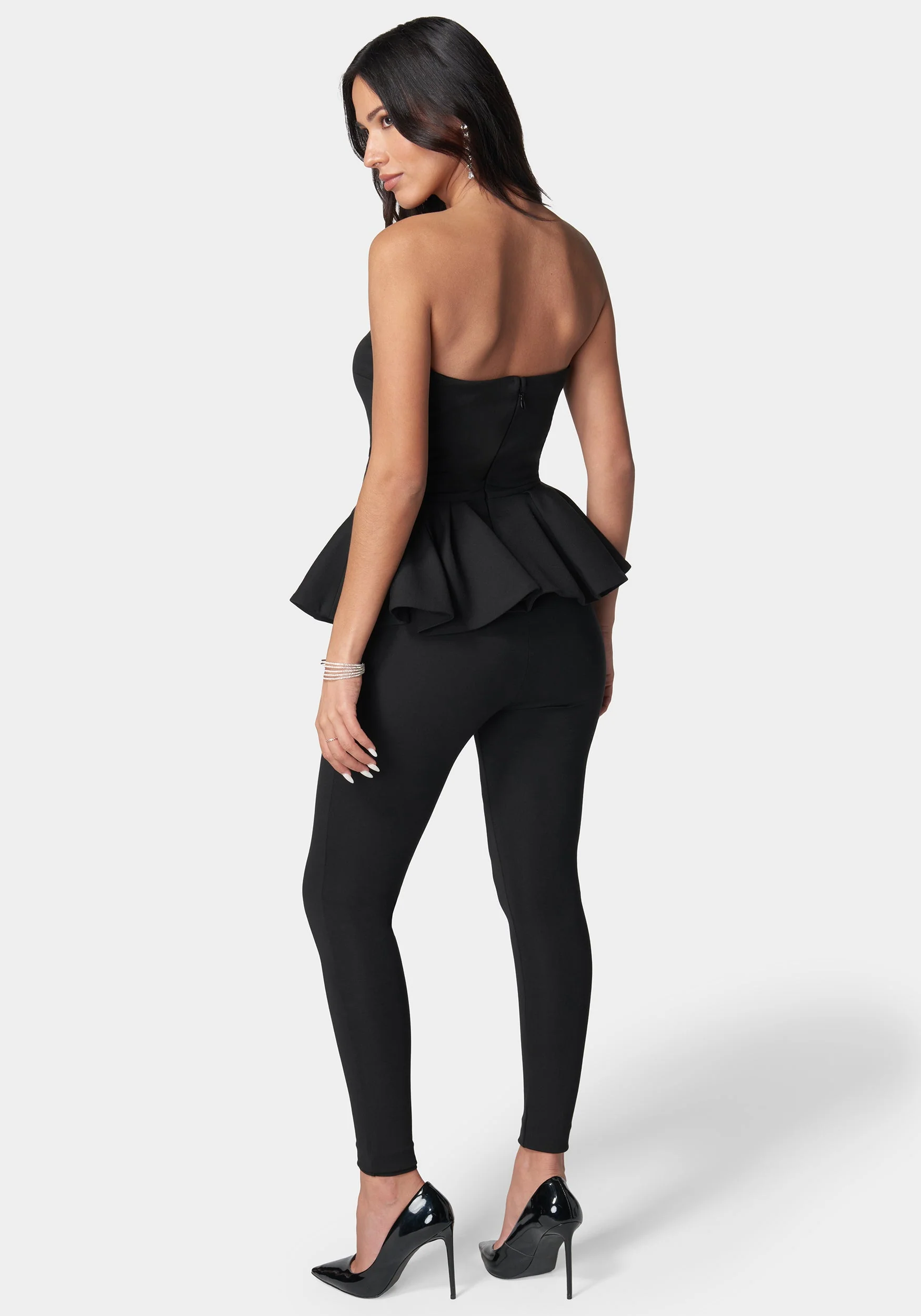 Strapless Peplum Catsuit - Image 3
