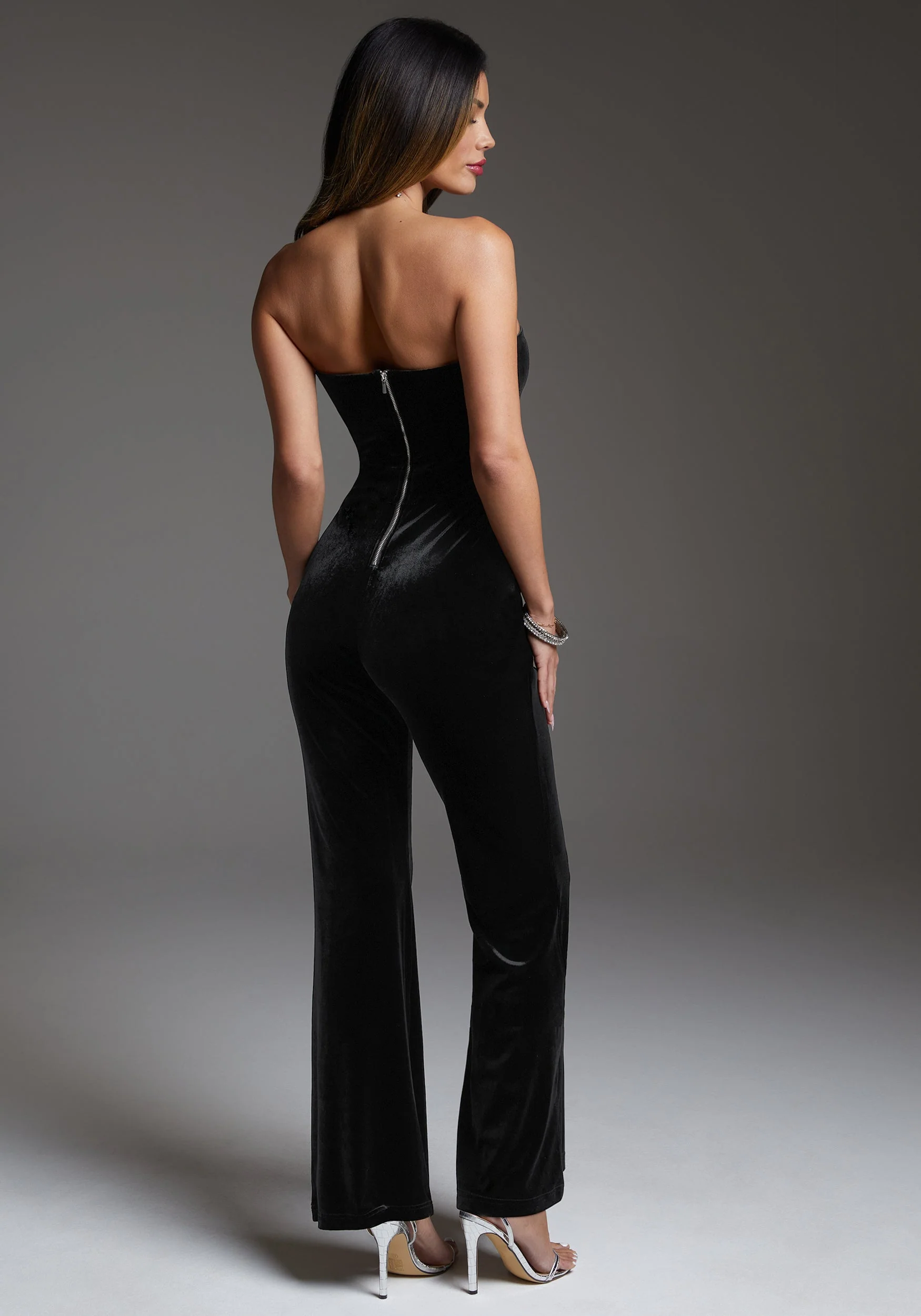 Strapless Velvet Jumpsuit - Image 3