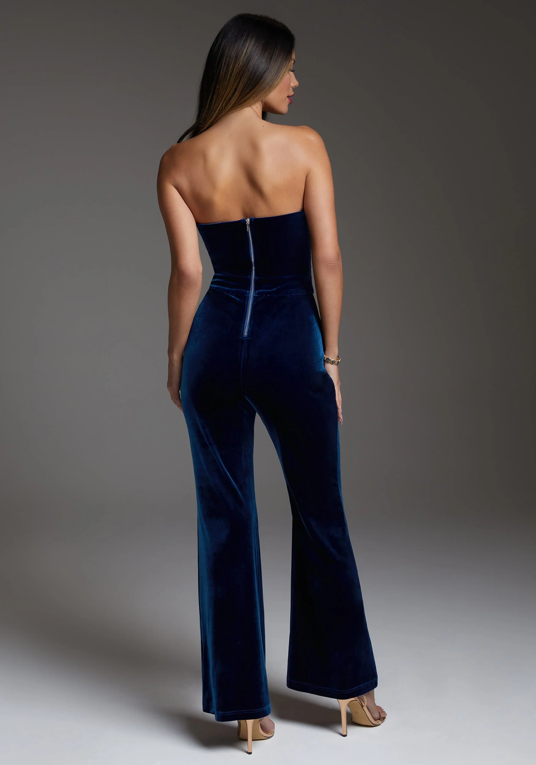 Strapless Velvet Jumpsuit - Image 3