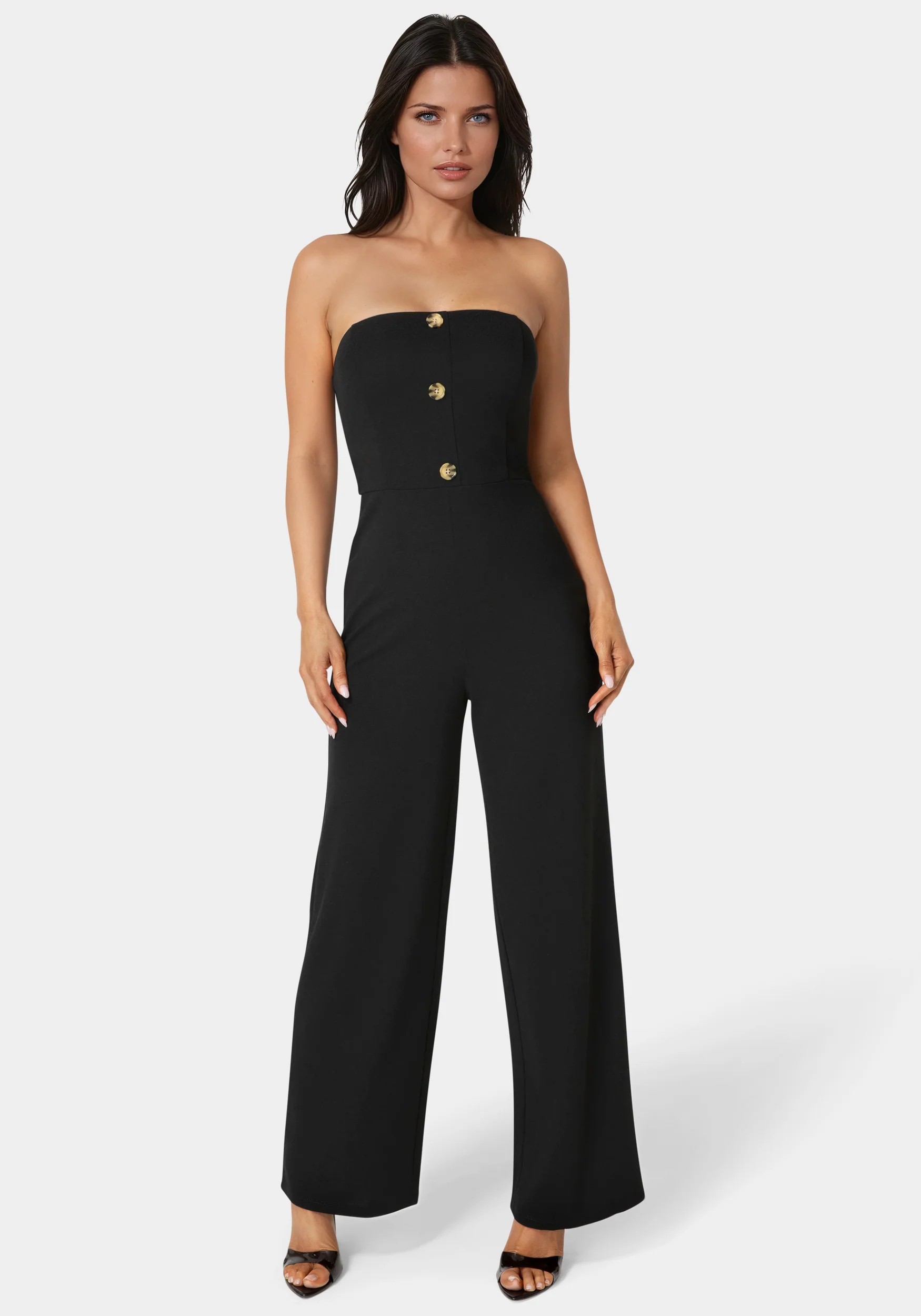 Strapless Wide Leg Jumpsuit