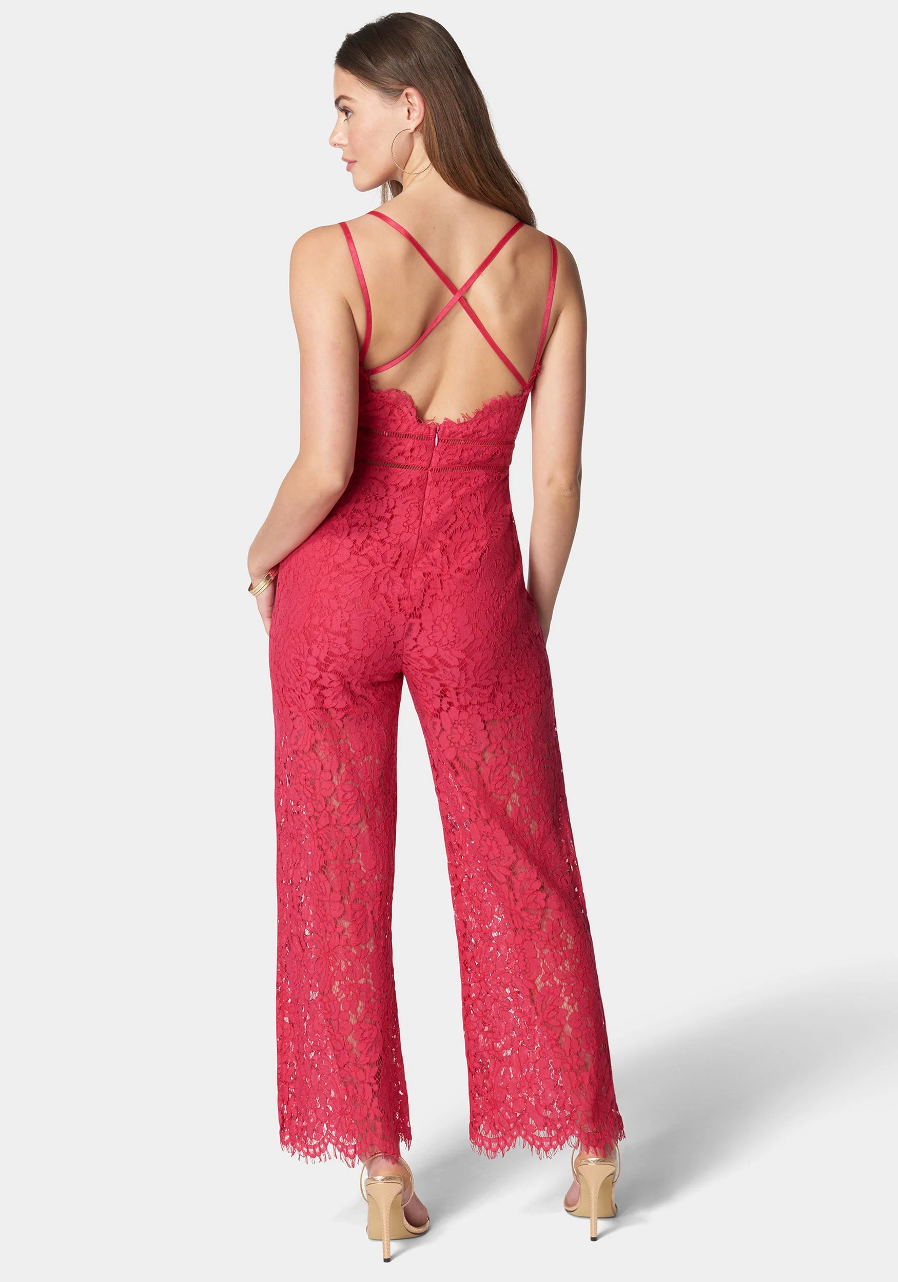 Strappy Back Lace Jumpsuit - Image 3