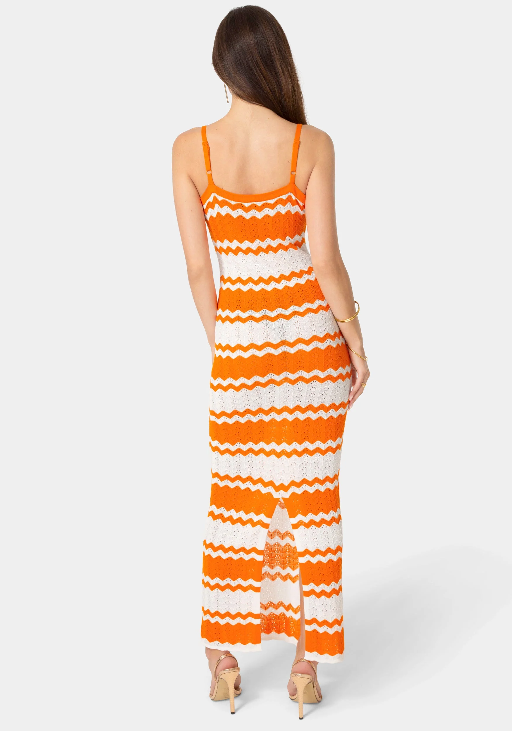 Stripe Crochet Keyhole Maxi Dress - Image 3
