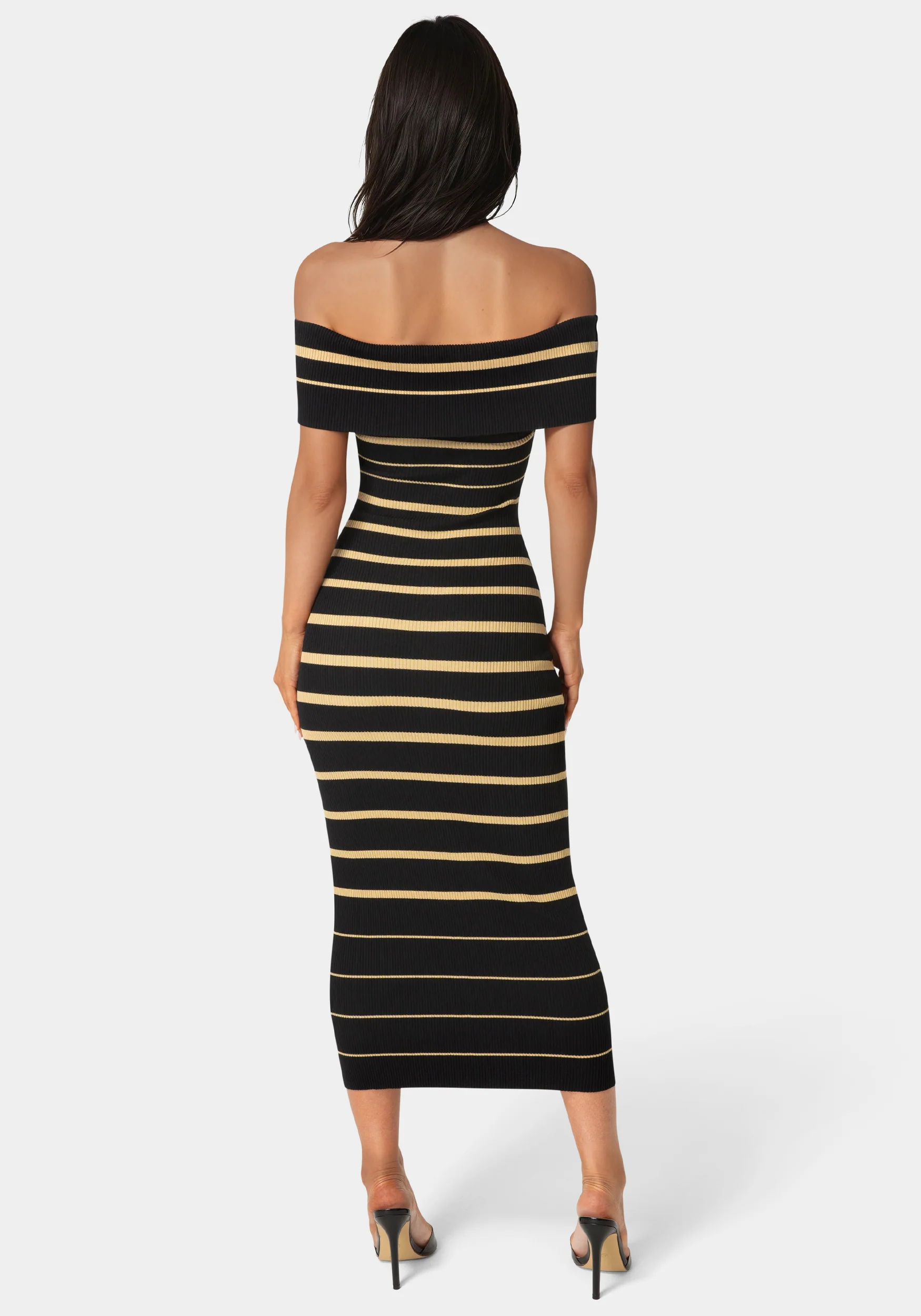 Stripe Off Shoulder Maxi Dress - Image 3