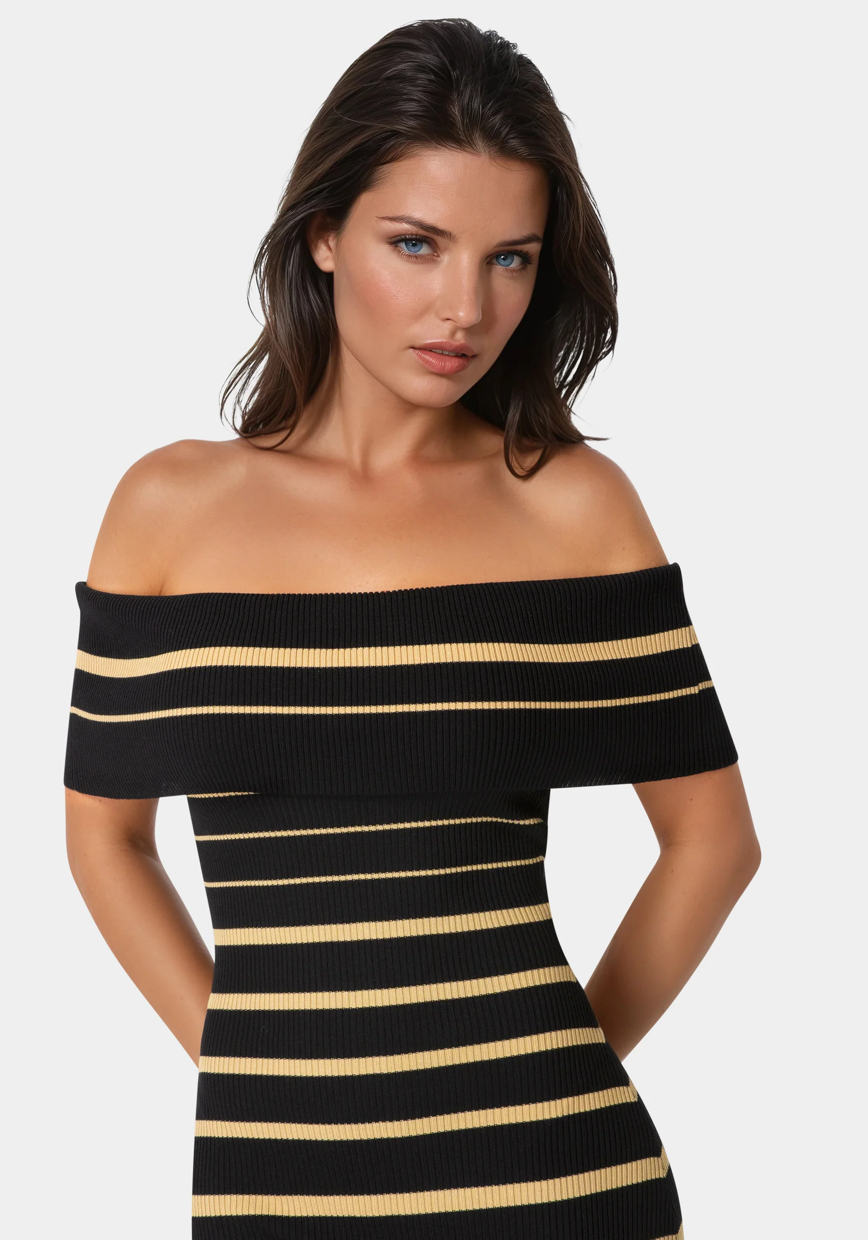 Stripe Off Shoulder Maxi Dress - Image 4