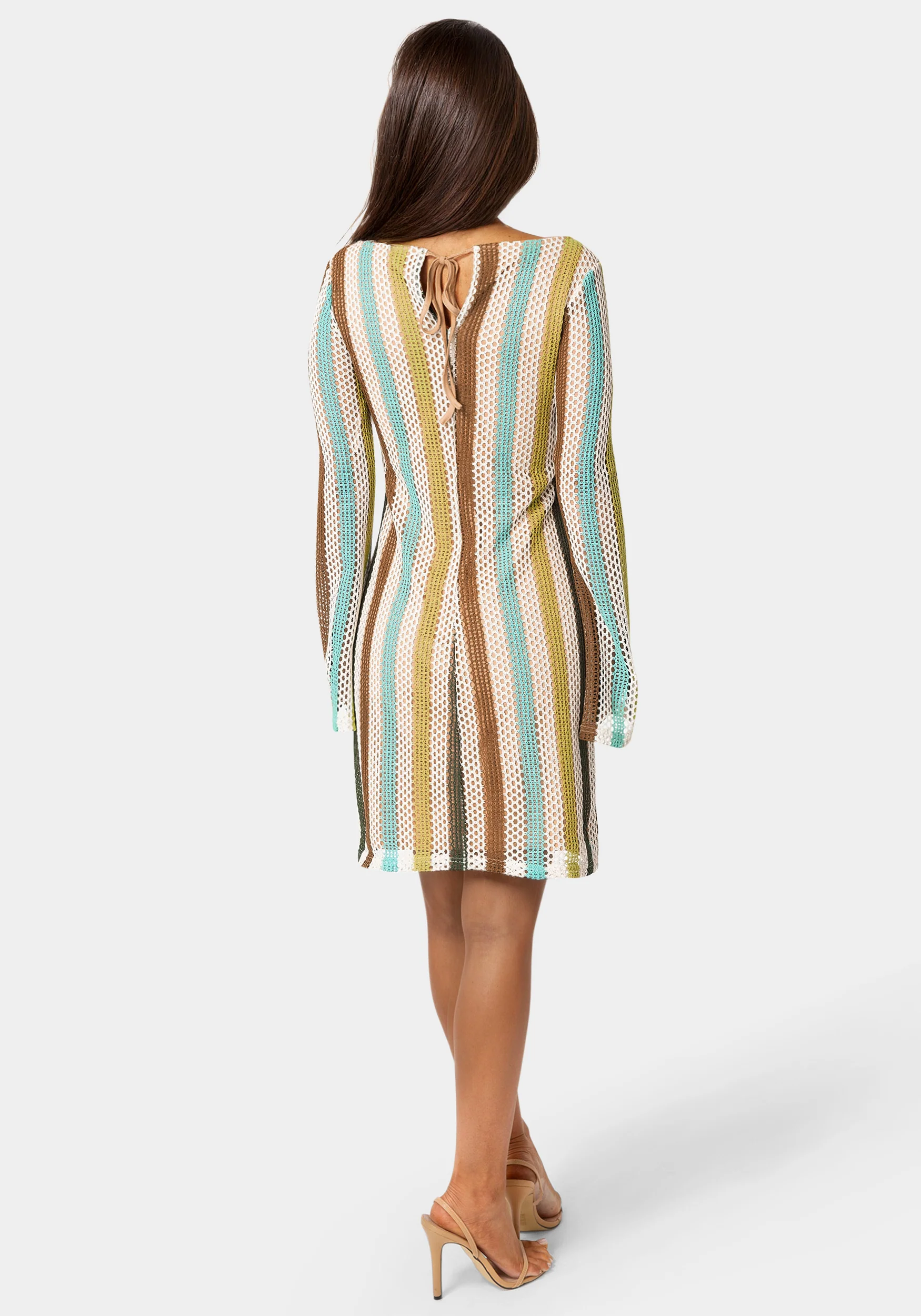 Striple Long Sleeve Slim Dress - Image 3
