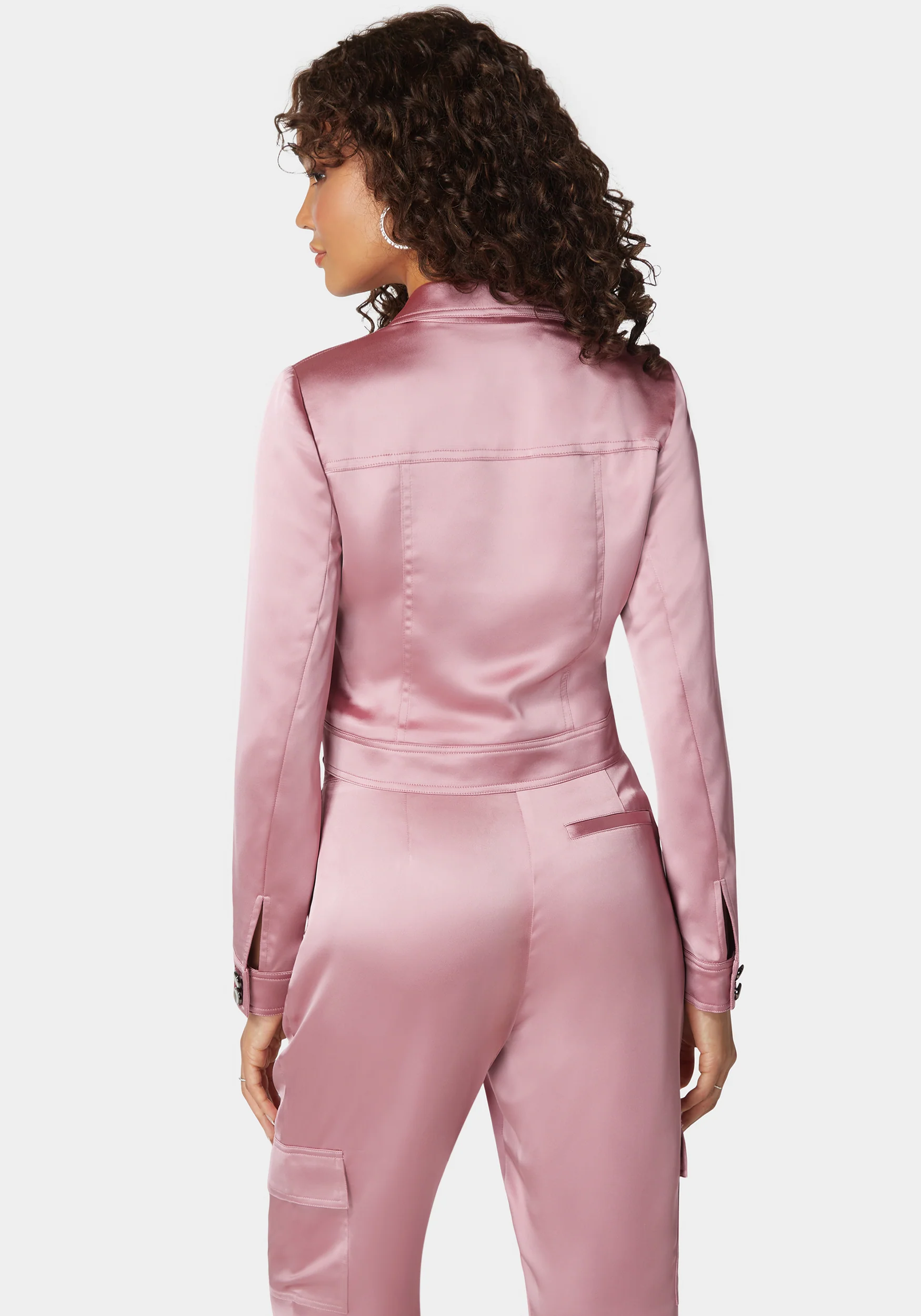 Stud Detail Tailored Satin Blazer - Image 3