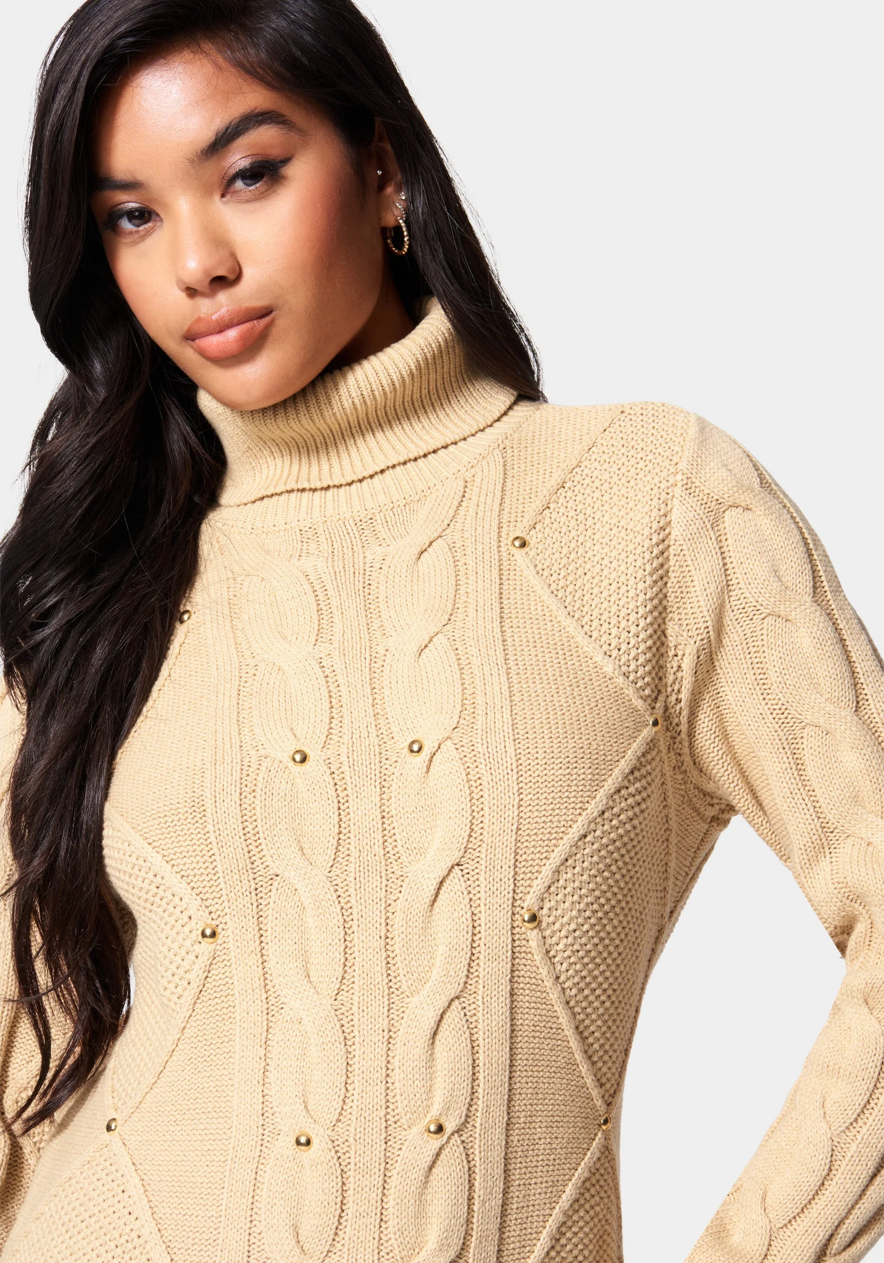 Stud Detail Tunic Sweater - Image 4