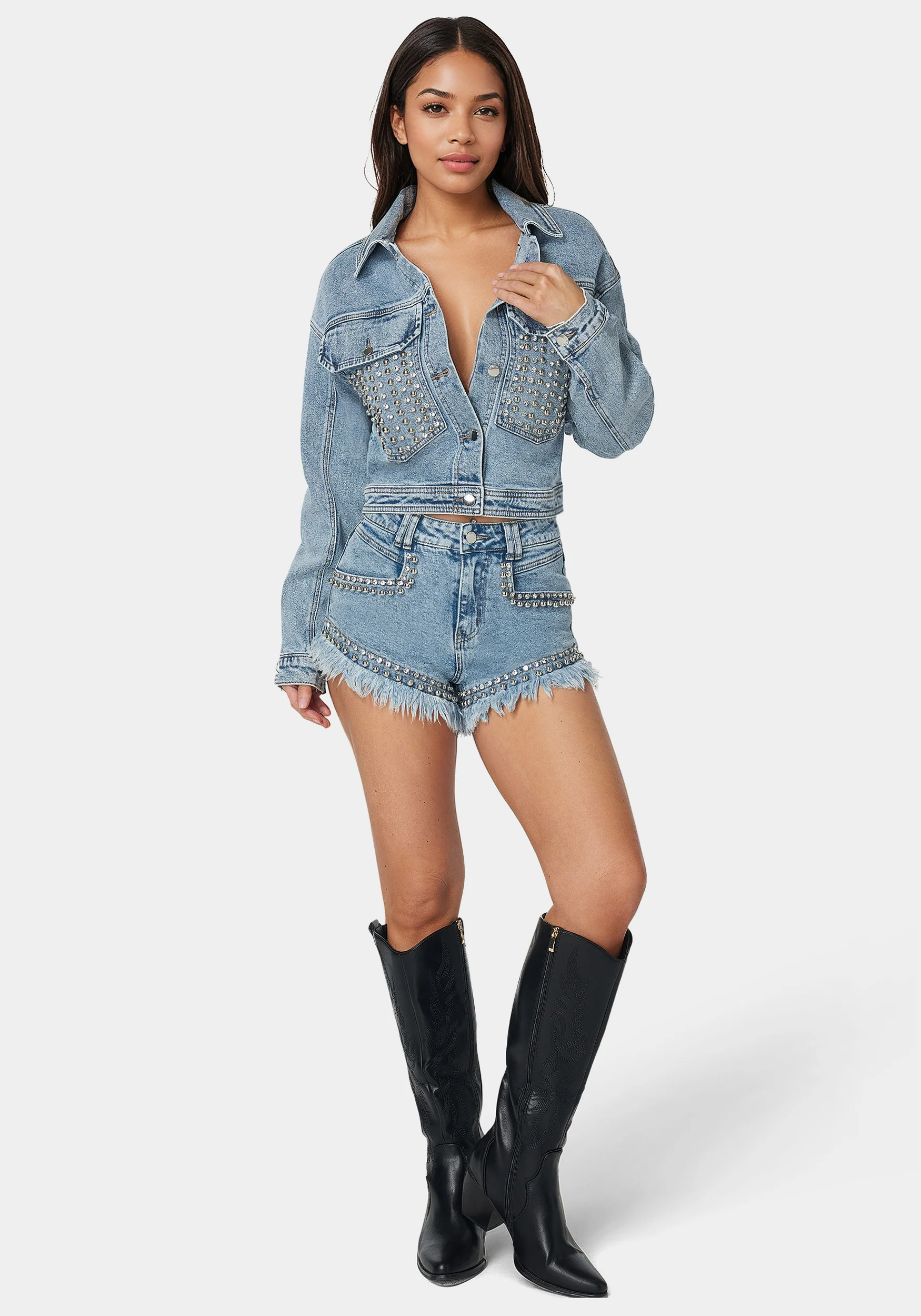 Studded Denim Jacket - Image 2