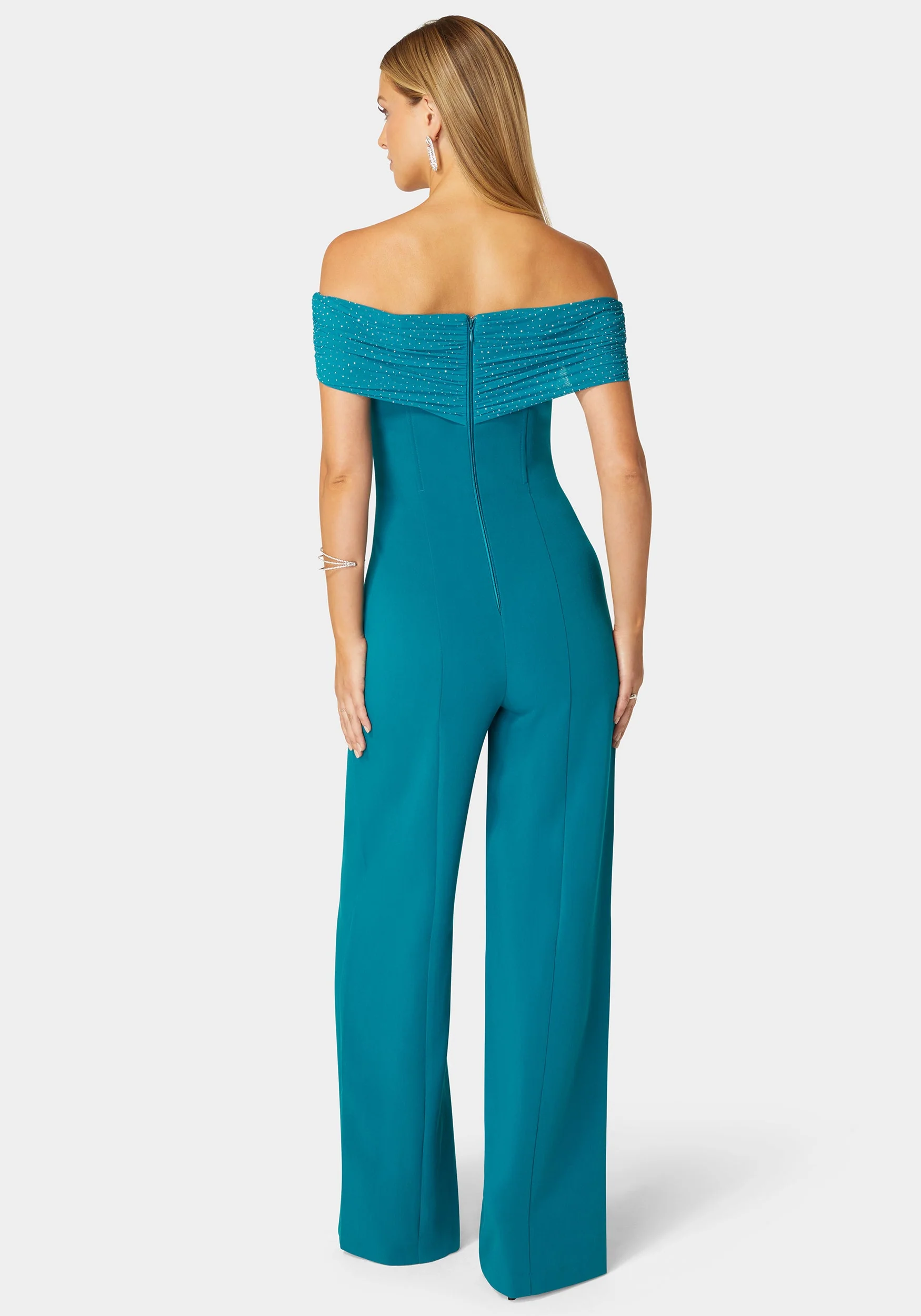 Studded Off Shoulder Palazzo Jumpsuit - Image 3