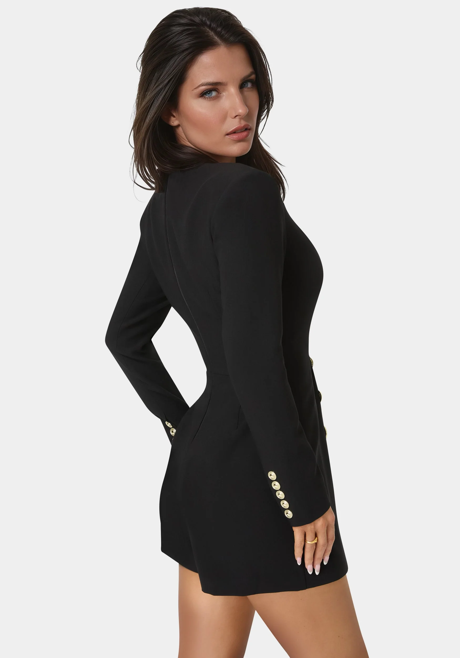Tailored Black & White Romper - Image 2
