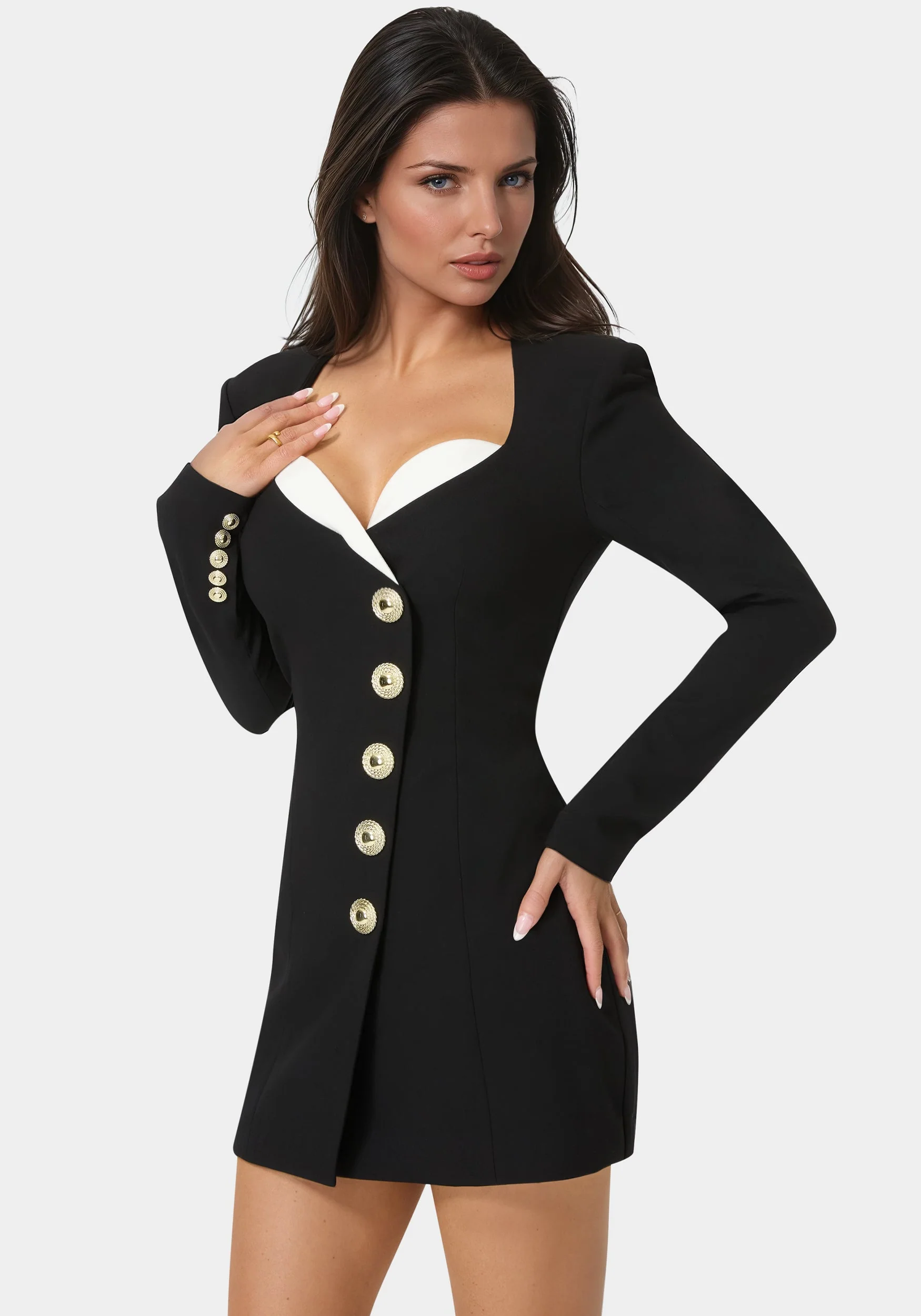 Tailored Black & White Romper - Image 3
