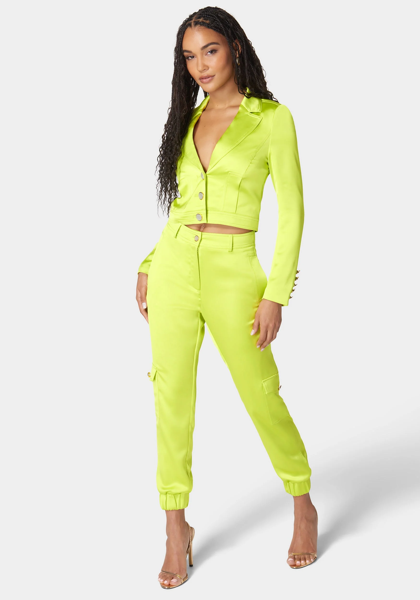 Tailored Cargo Satin Jogger Pant - Image 2