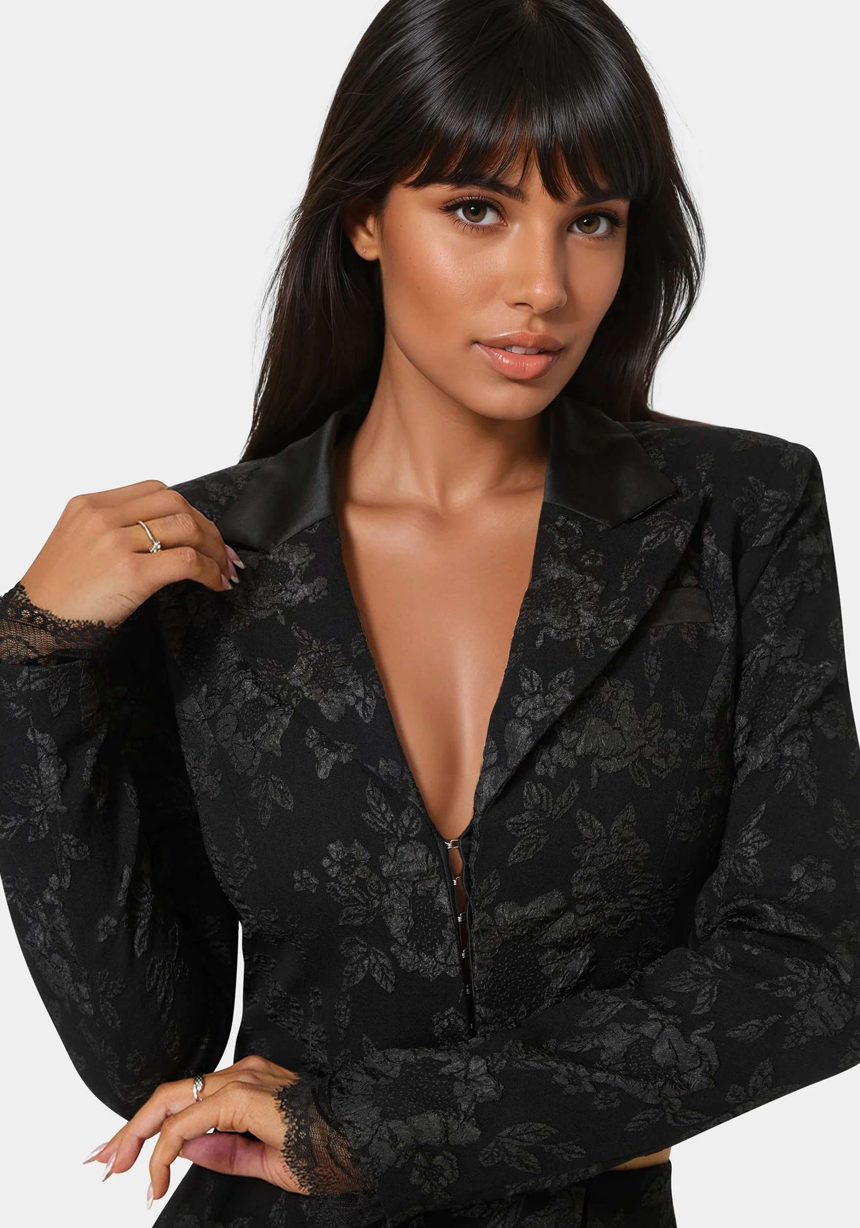 Tailored Floral Jacquard Blazer - Image 5