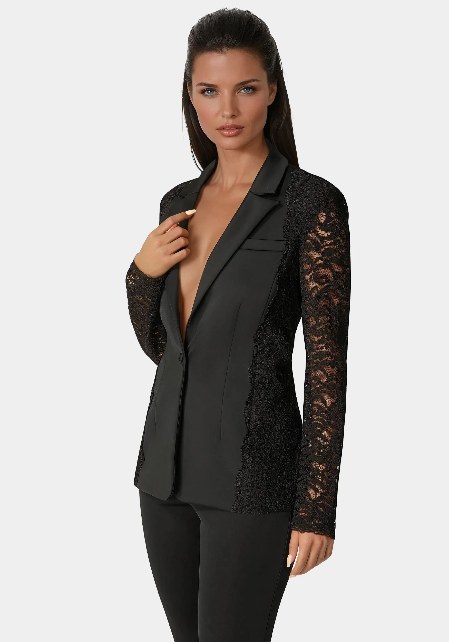 Scuba Tailored Lace Blazer - Image 2