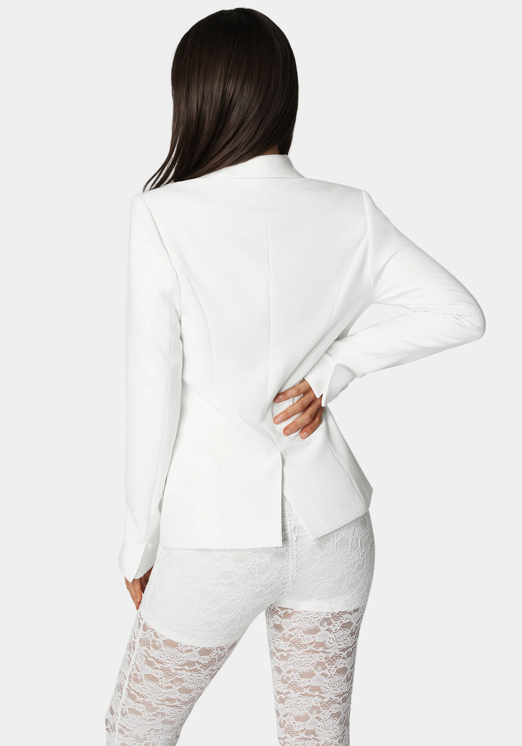 Tailored Lace Combo Blazer - Image 3