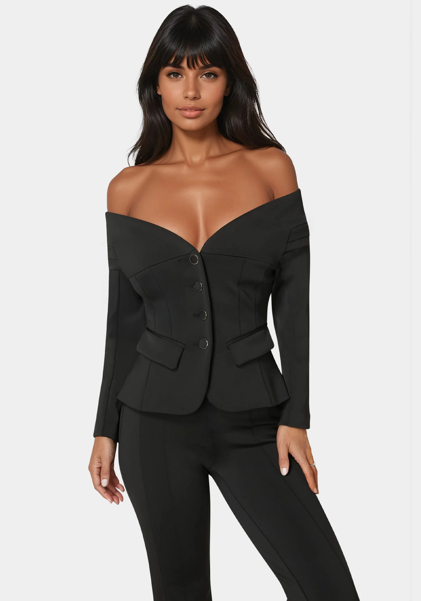 Tailored Off Shoulder Blazer - Image 2