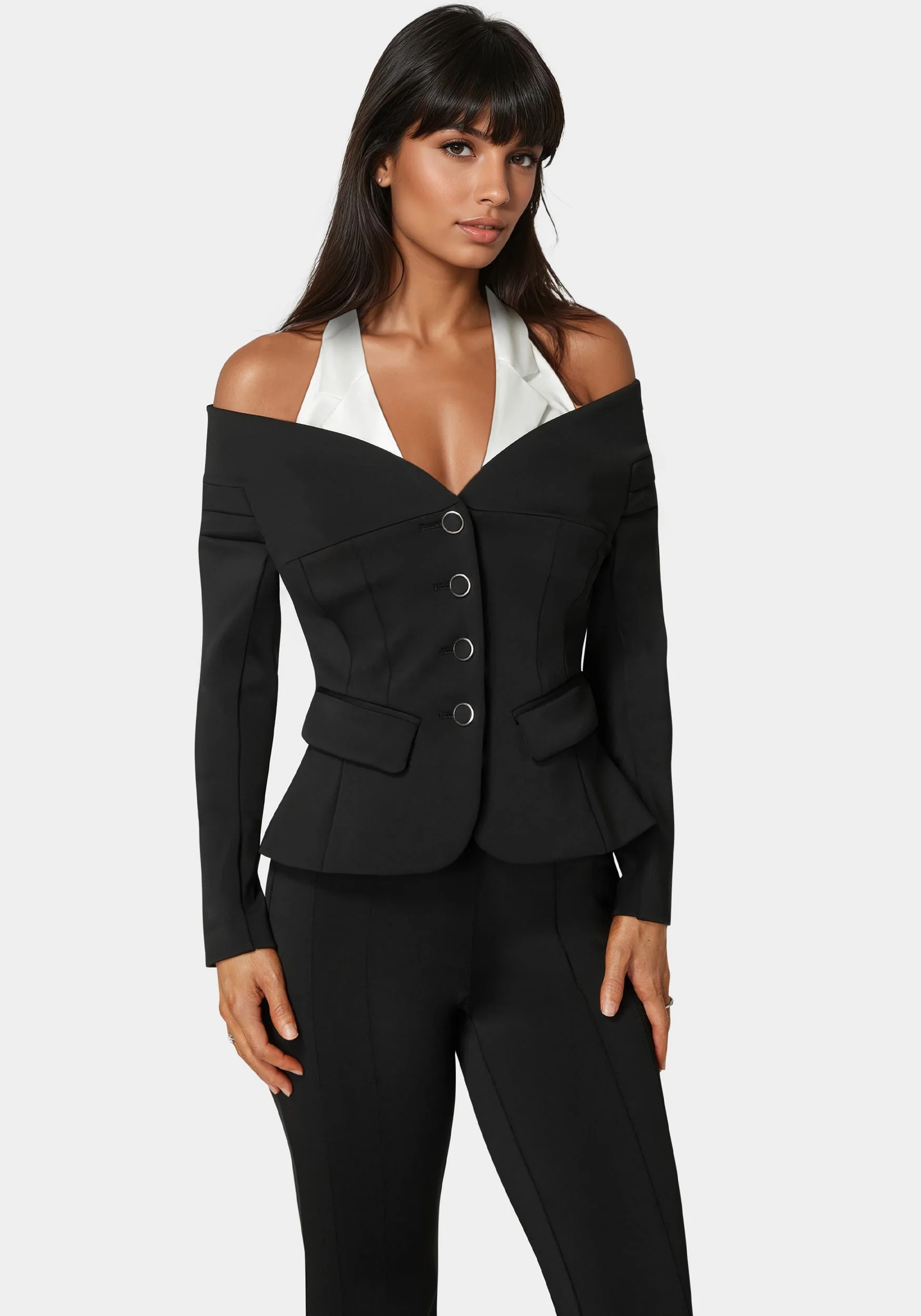 Tailored Off Shoulder Blazer - Image 3