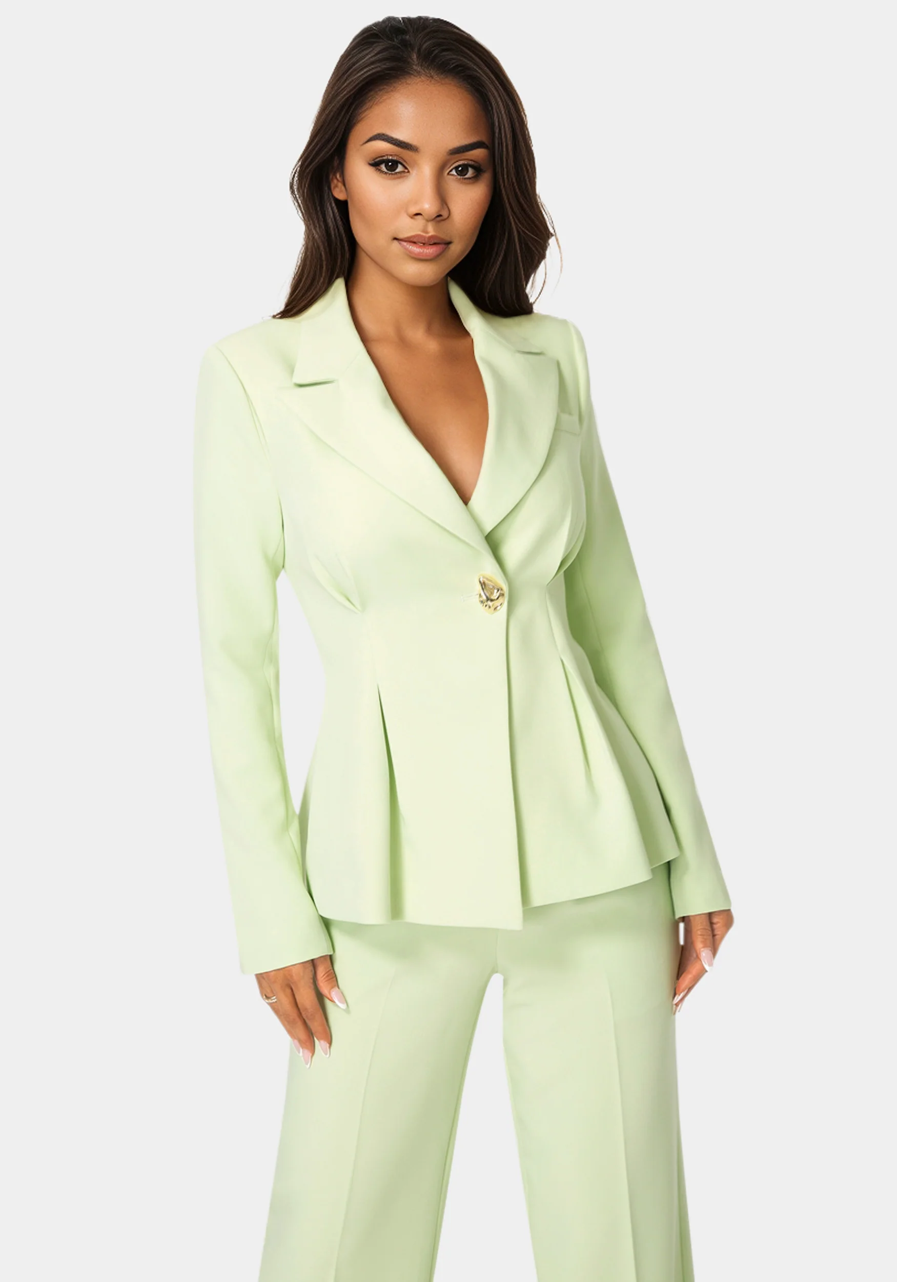 Tailored Pleat Details Blazer - Image 3
