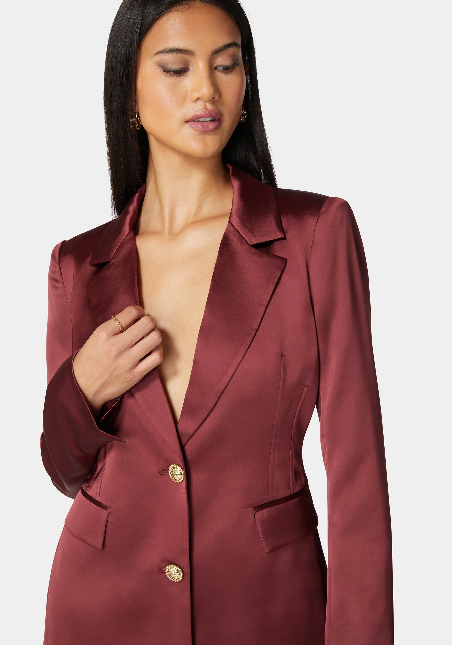Tailored Satin Blazer - Image 4