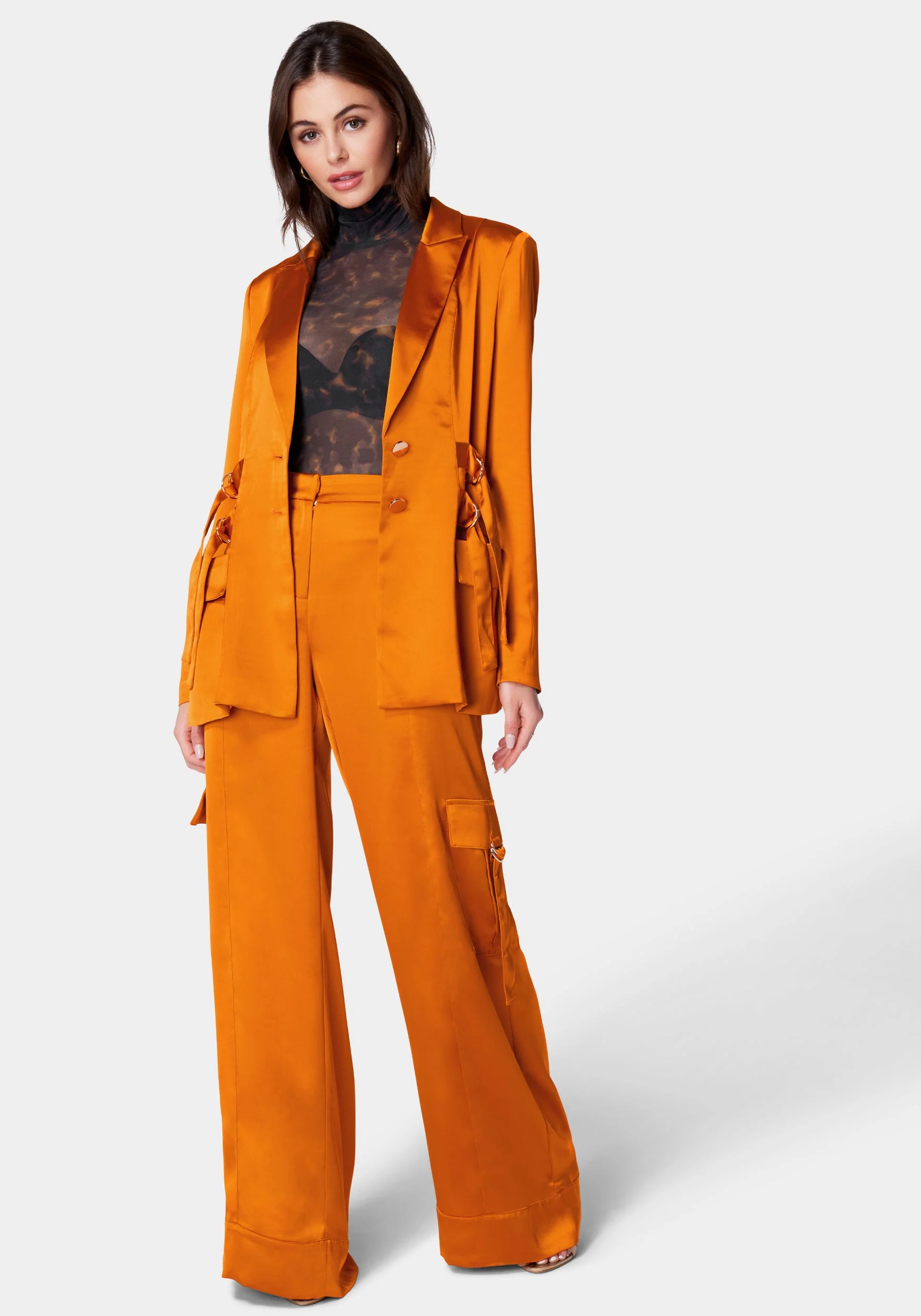Tailored Satin D Ring Blazer - Image 2