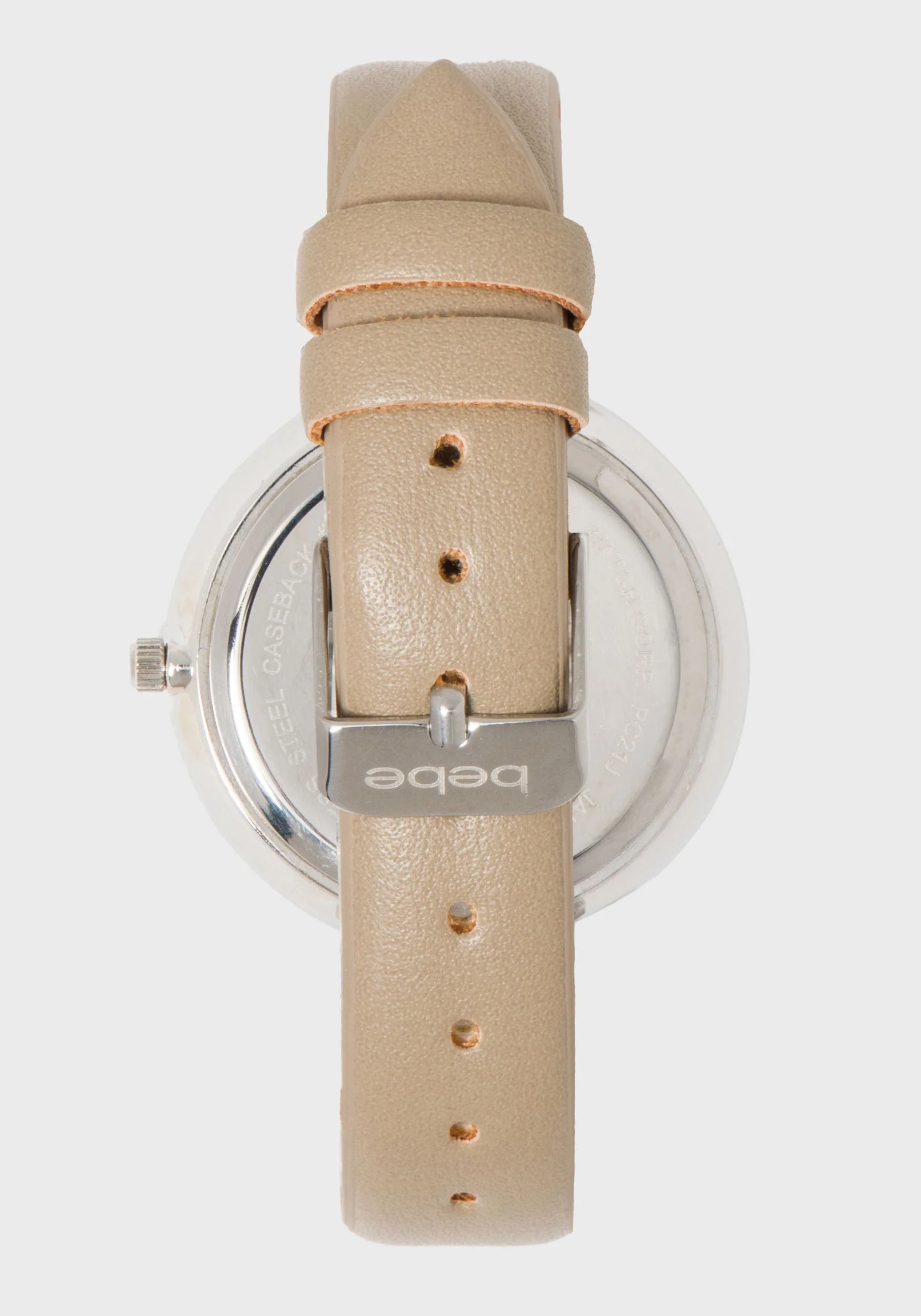 Taupe & Silver Crystal Bezel Watch - Image 4