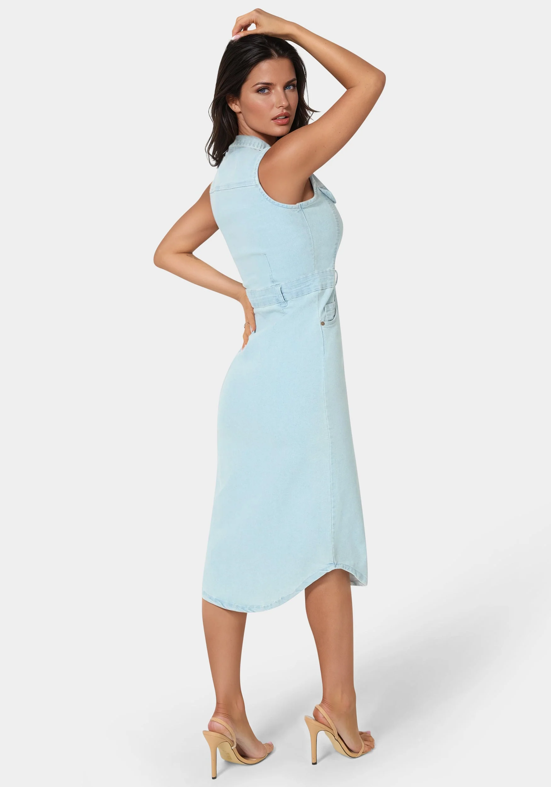 The Sleeveless Midi Shirt Dress - Image 4
