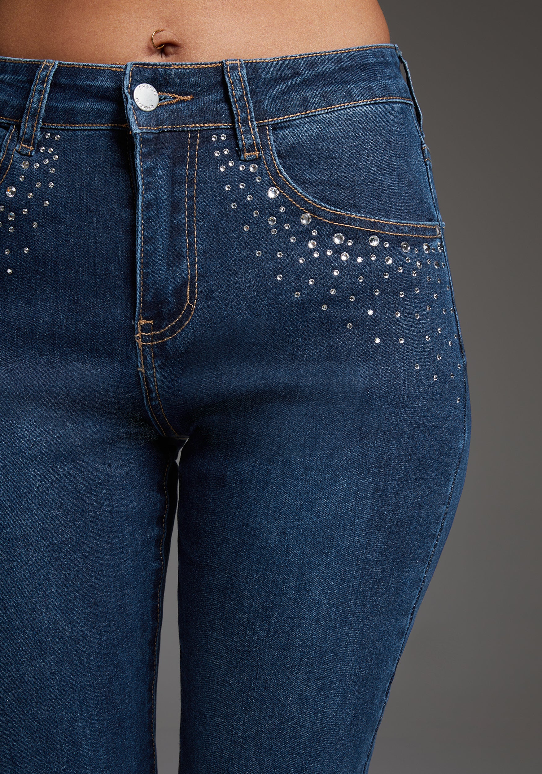 bebe Slim Jean Embellished With Crystals by Swarovski - Image 3