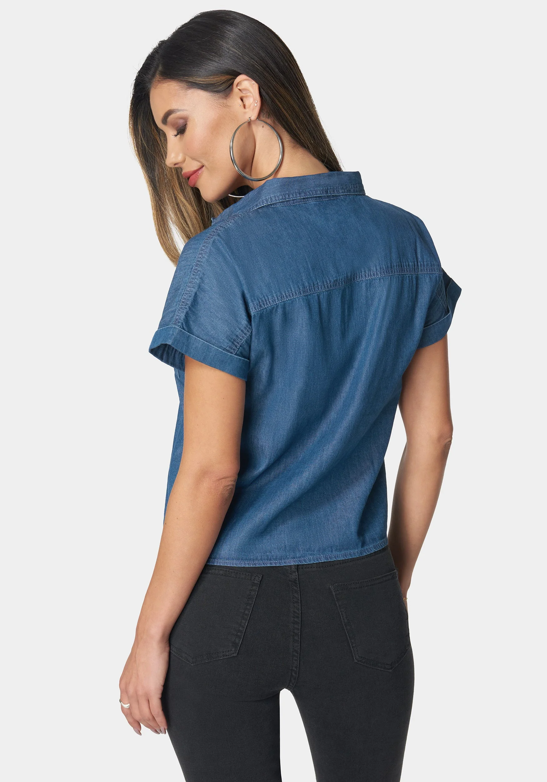 The Tie Front Denim Shirt - Image 3