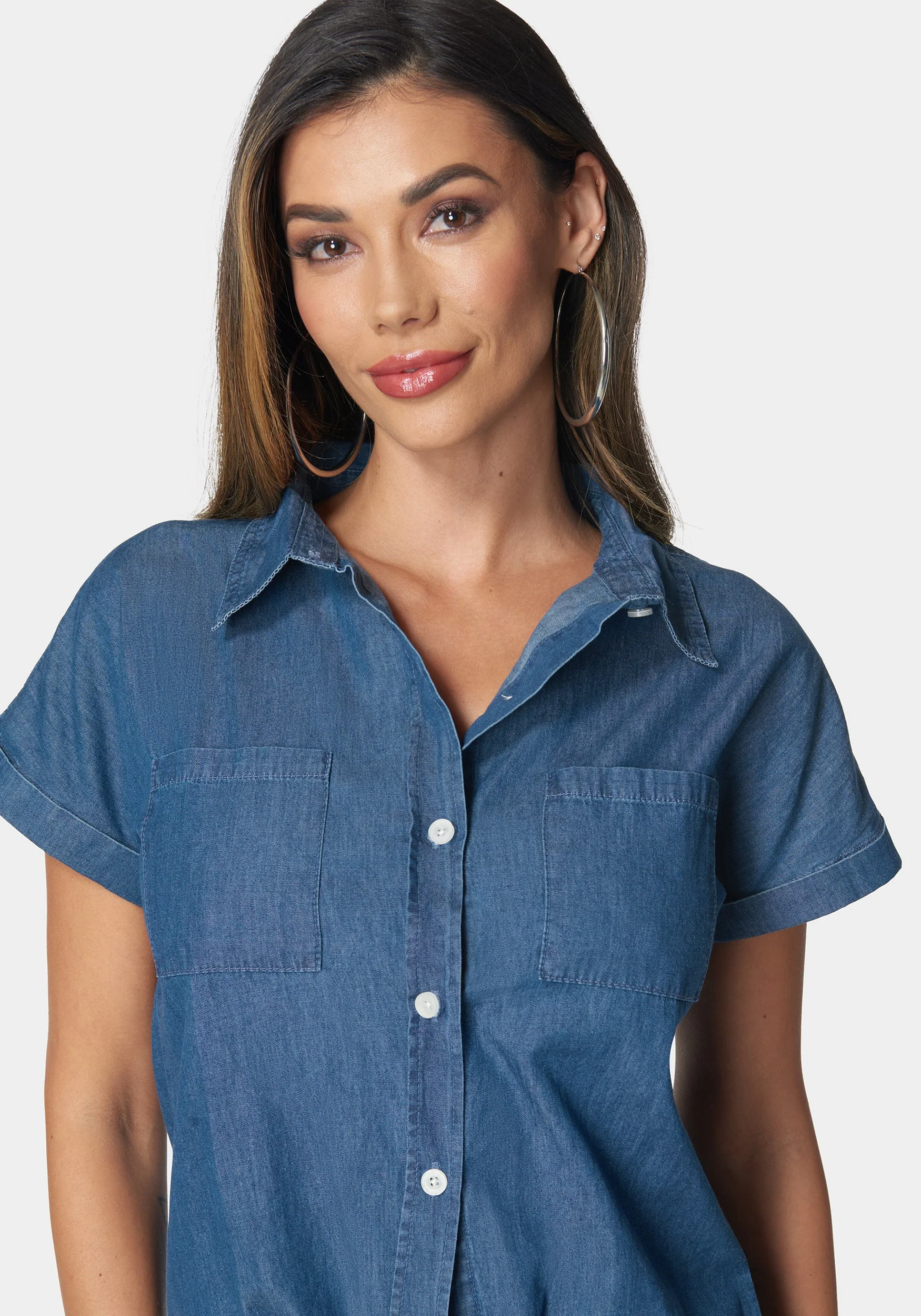 The Tie Front Denim Shirt - Image 4