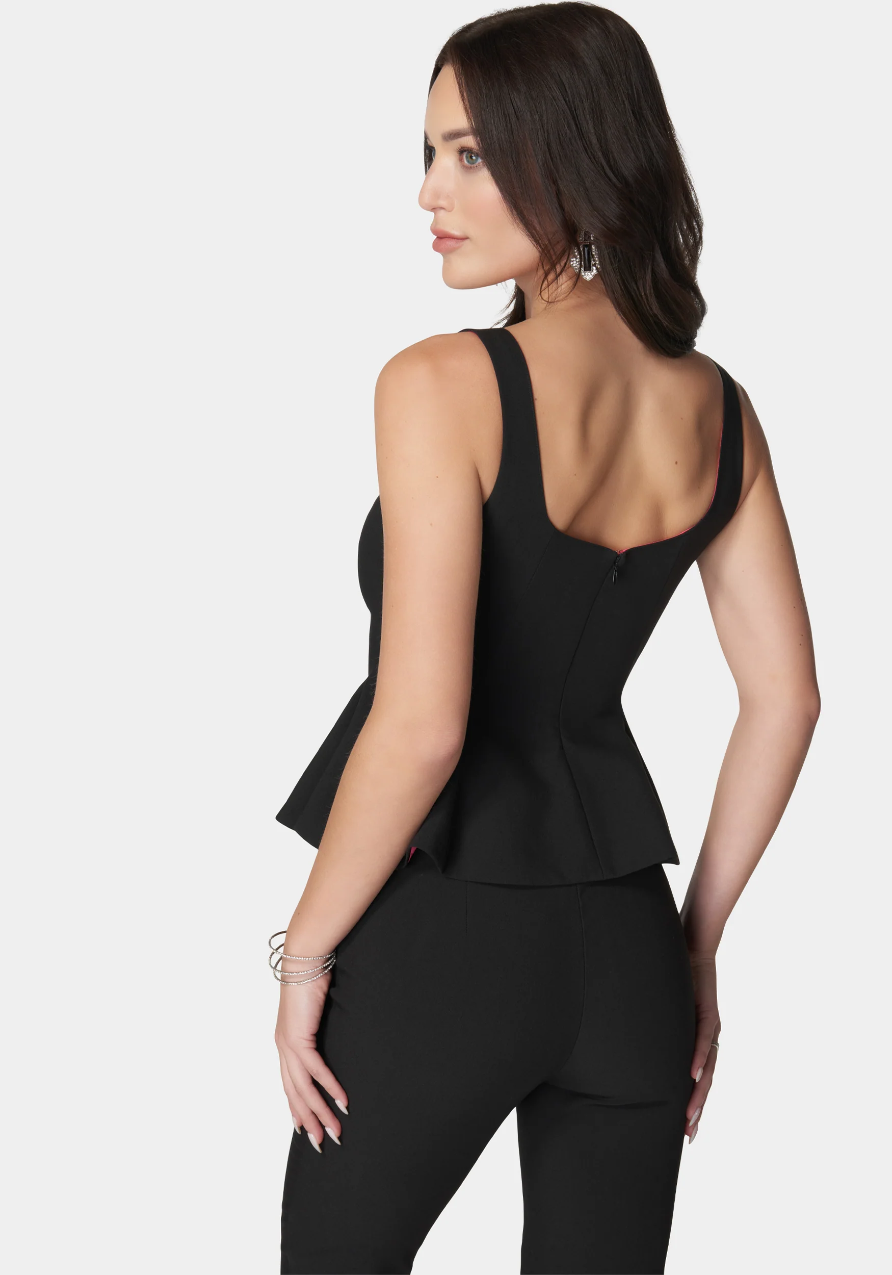 Thin Strap Peplum Top - Image 3