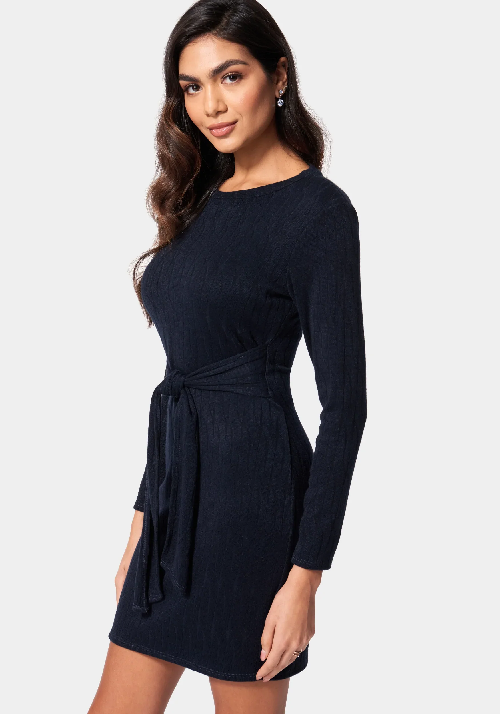 Tie Waist Cable Knit Dress - Image 2