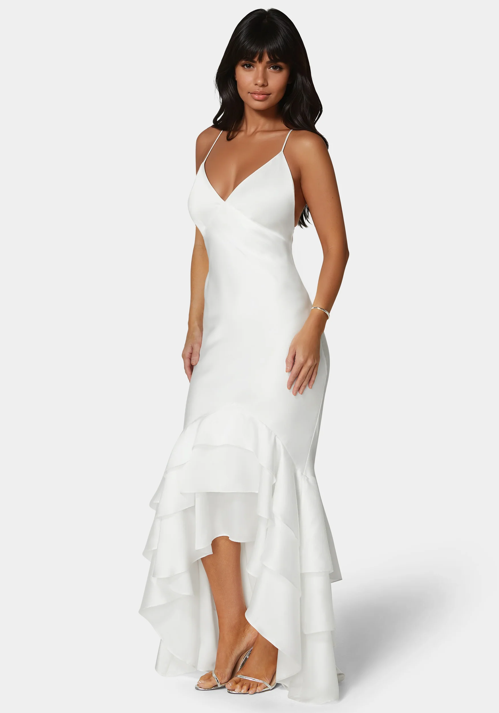 Tiered Satin High Low Gown - Image 2