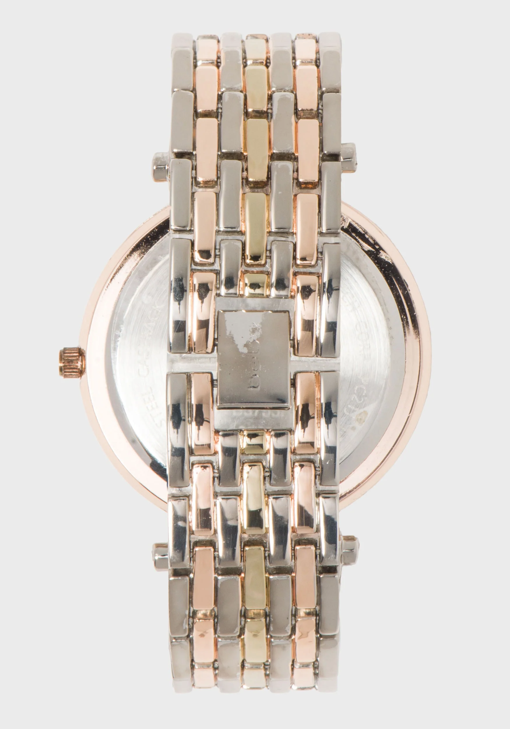 Tri-Tone Crystal Bezel Watch - Image 4