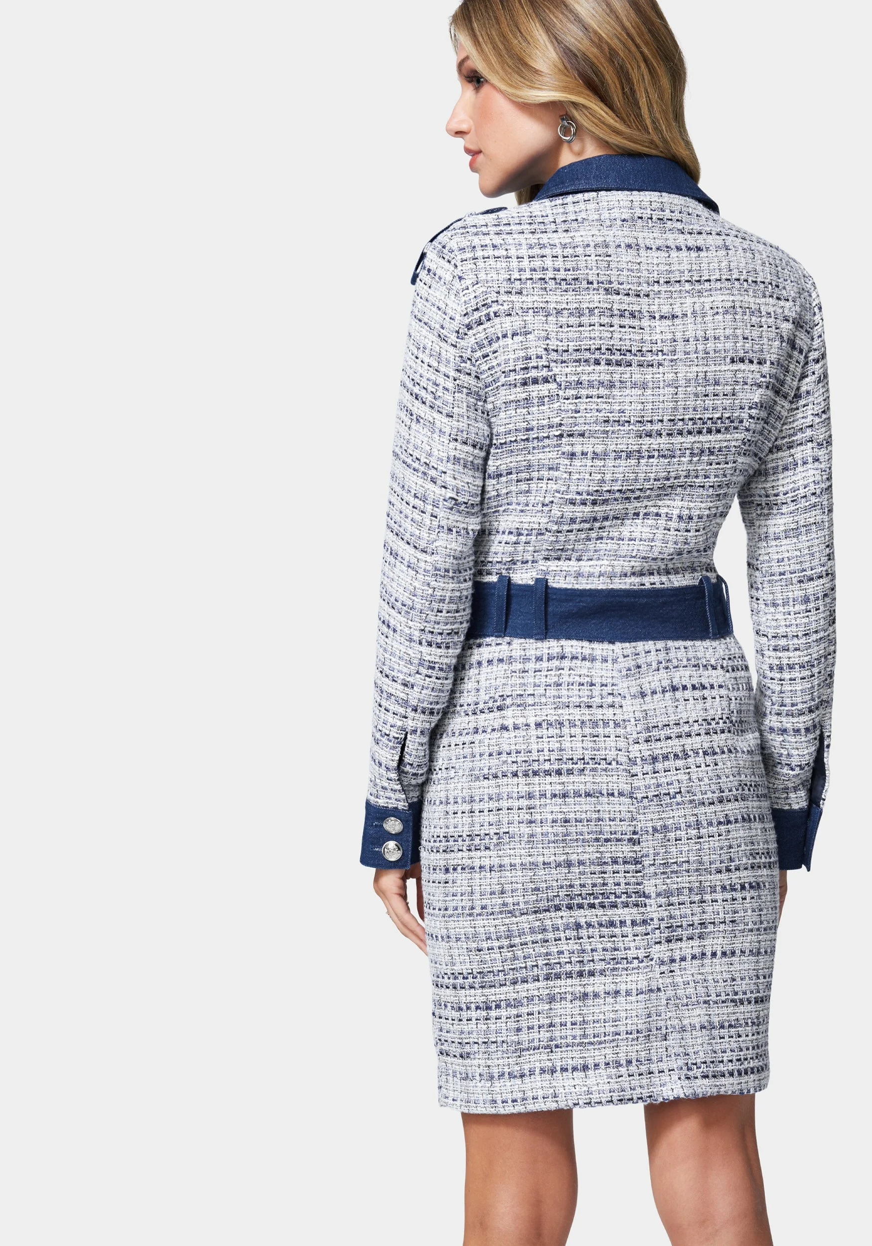 Tweed & Denim Tailored Skirt - Image 3